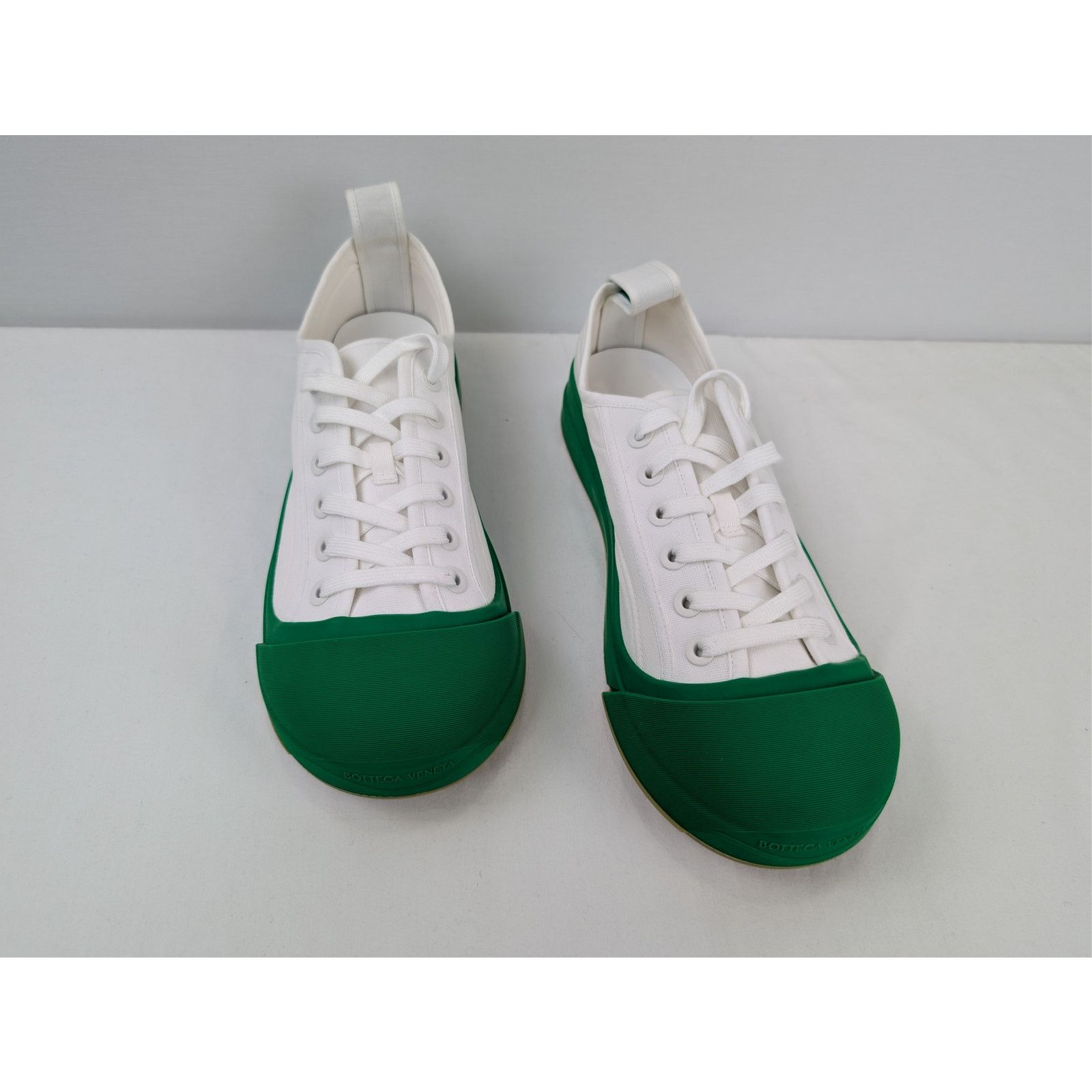 Bottega Veneta o1rshd1 Canvas Vulcan Low top Sneaker Optic White/Parakeet Size US 8 / EU 41 - 6 Thumbnail