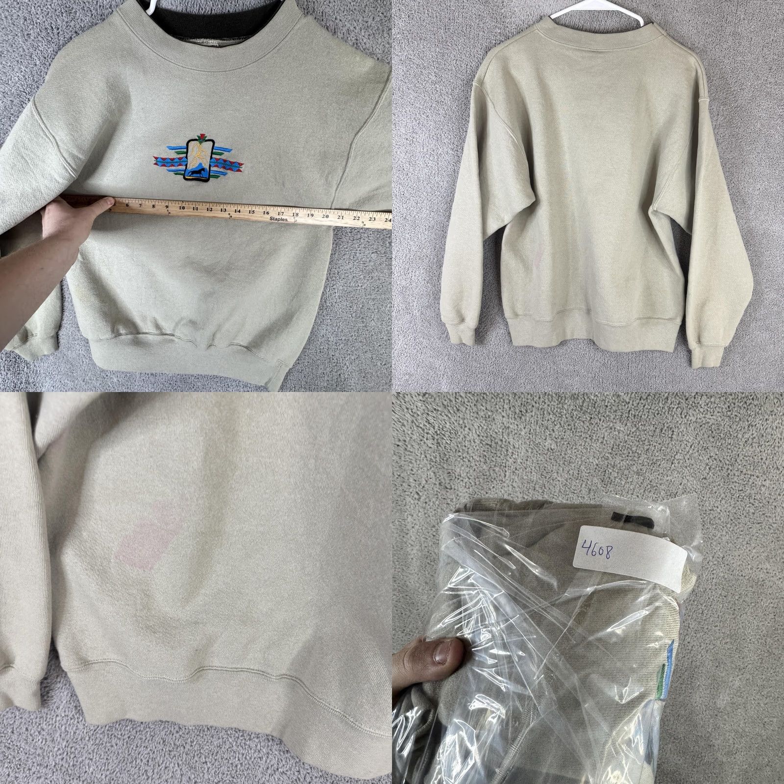 Vintage VINTAGE Abe Sweatshirt Mens Large Beige Horse Western Fleece Crewneck USA Size US L / EU 52-54 / 3 - 9 Thumbnail
