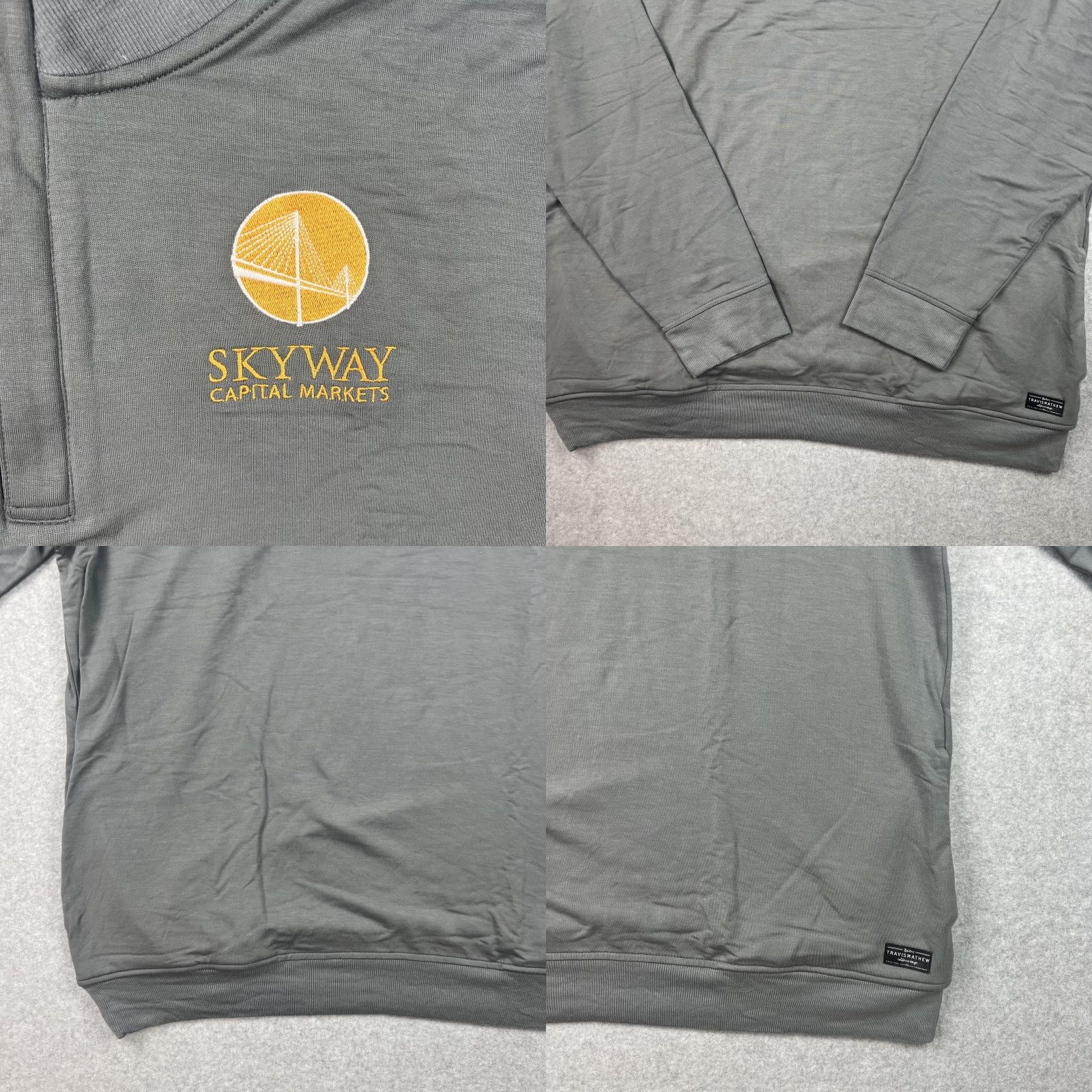 TravisMathew TravisMathew Pullover Mens XL Gray Quarter Zip Logo Embroidered Golf Sweatshirt Business Casual Size US XL / EU 56 / 4 - 8 Thumbnail