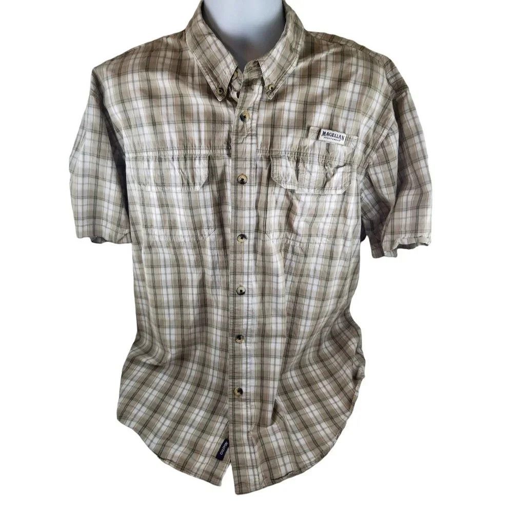 Other Mens Magellan Sportswear Green Beige Plaid Vented Cotton XL Size US XL / EU 56 / 4 - 1 Thumbnail