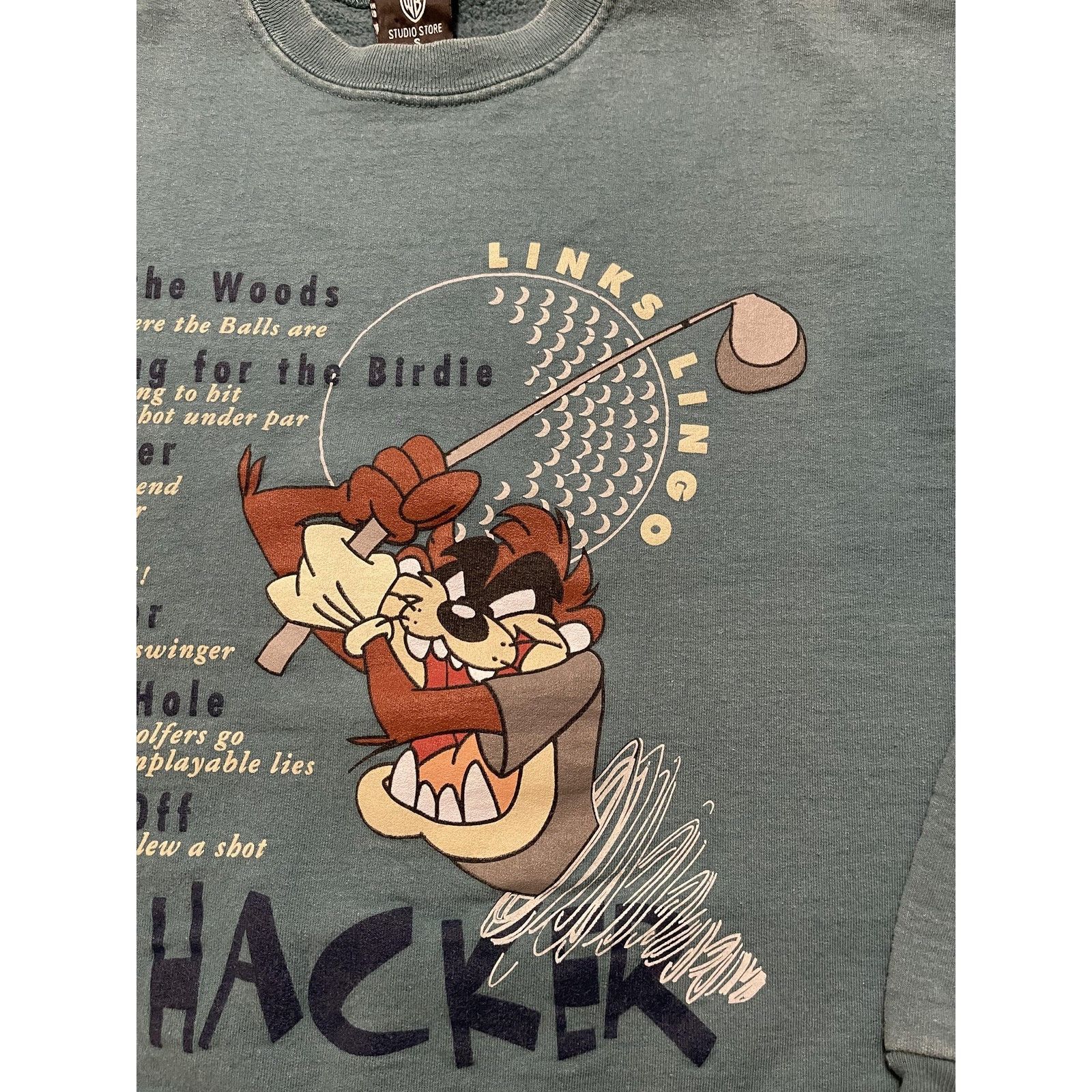 Vintage Vtg Looney Tunes Sweatshirt S Taz Golf Hacker Made USA 90s Size US S / EU 44-46 / 1 - 4 Thumbnail