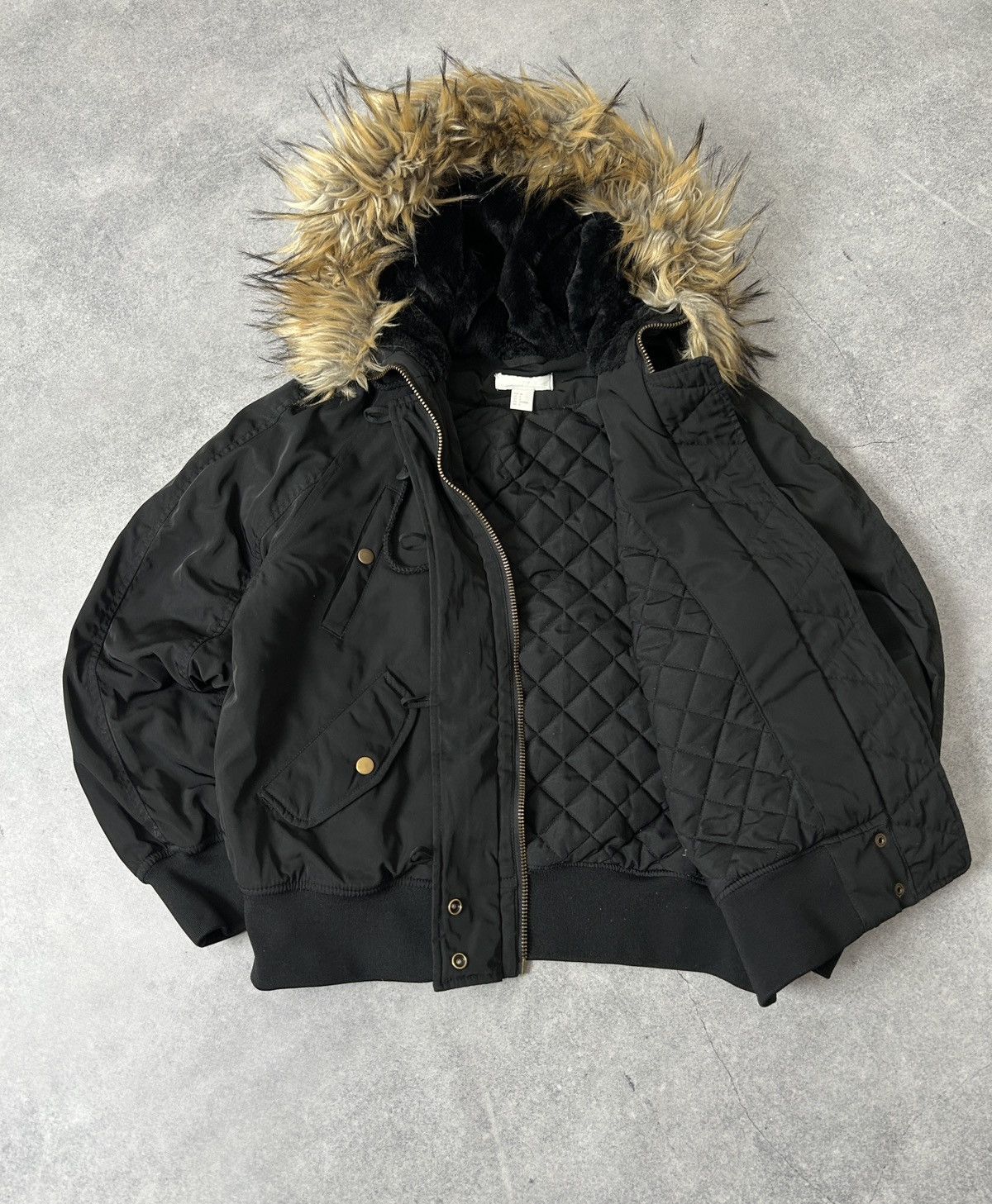 Japanese Brand Alaska y2k black bomber jacket with Fur Size M / US 6-8 / IT 42-44 - 3 Thumbnail