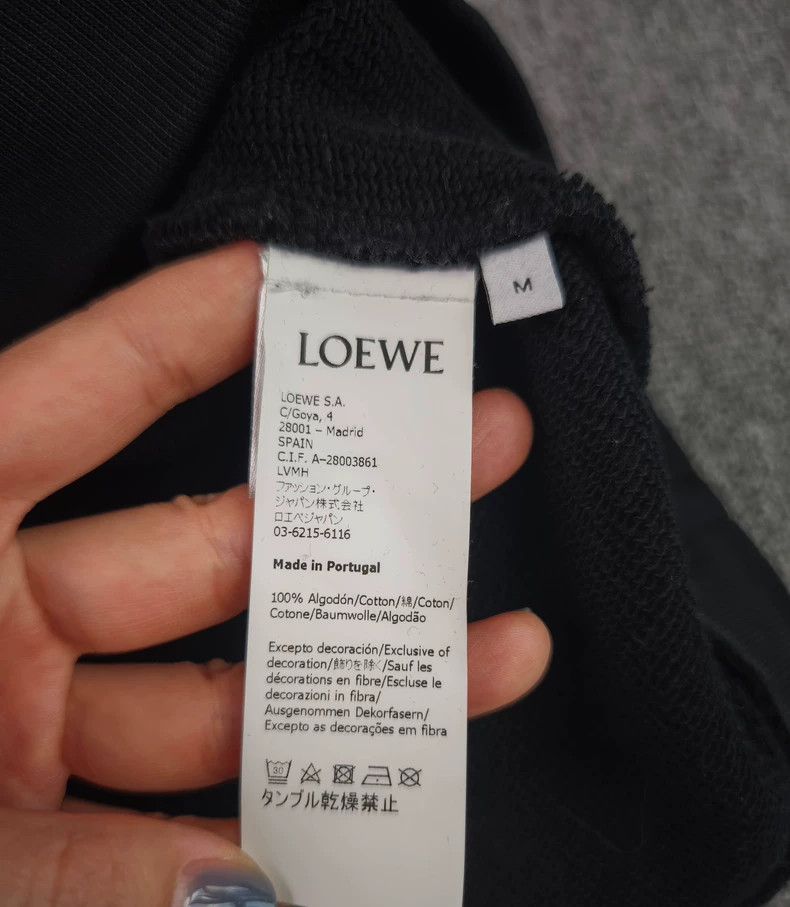 Loewe LOEWE Anagram Logo Embroidered Cotton Hooded Sweatshirt Size US M / EU 48-50 / 2 - 4 Thumbnail