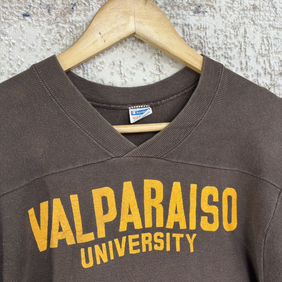 Champion × Vintage RARE VINTAGE CHAMPION VALPARAISO UNIVERSITY V NECK T-SHIRT Size US M / EU 48-50 / 2 - 2 Thumbnail