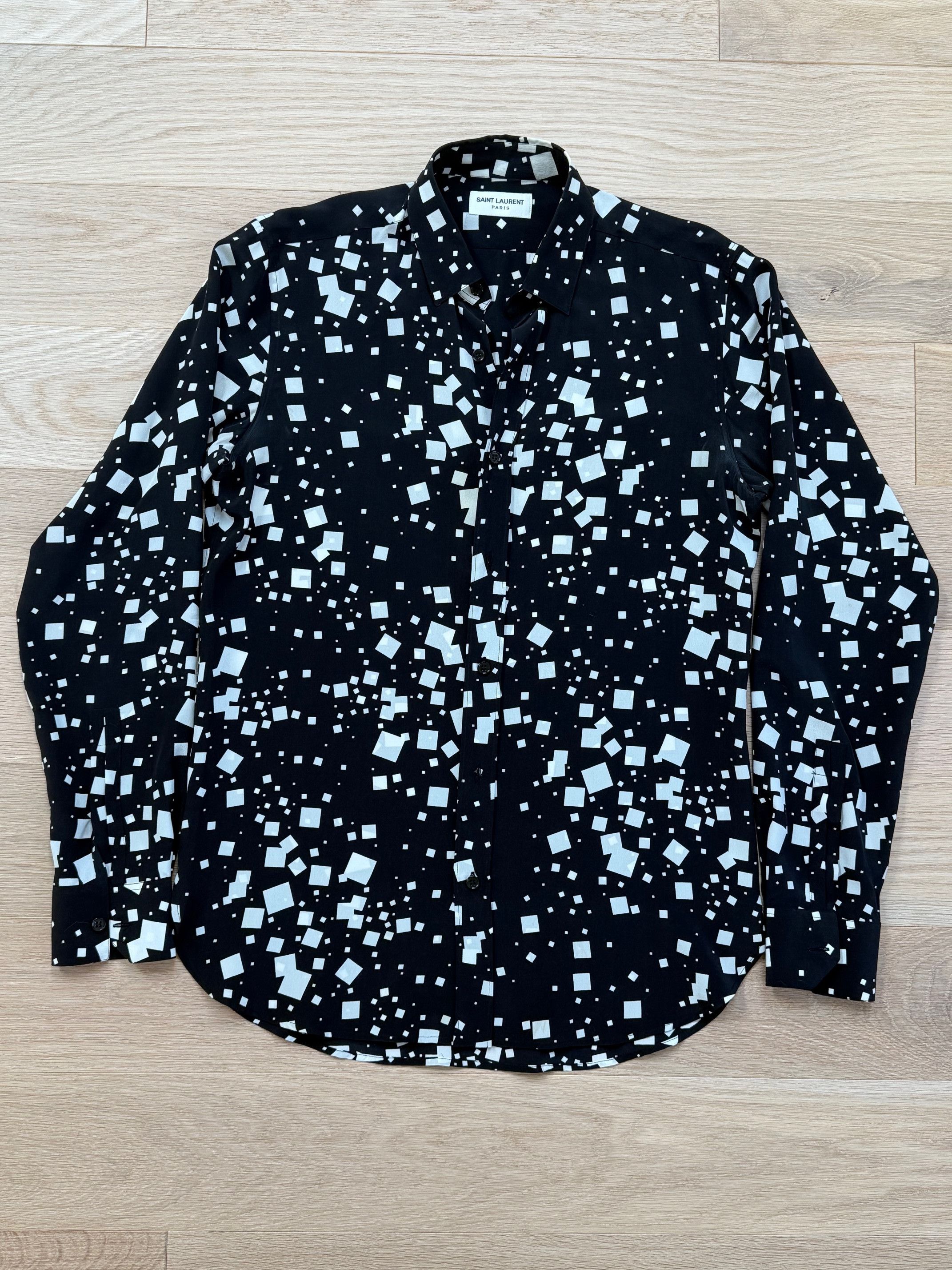 Saint Laurent Paris Squares Silk Shirt SS14 Size US S / EU 44-46 / 1 - 1 Thumbnail