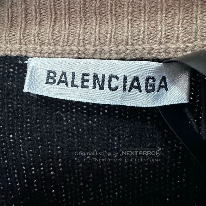 Balenciaga Balenciaga Brown Knit Sweater with Full Logo Print Size US M / EU 48-50 / 2 - 4 Thumbnail