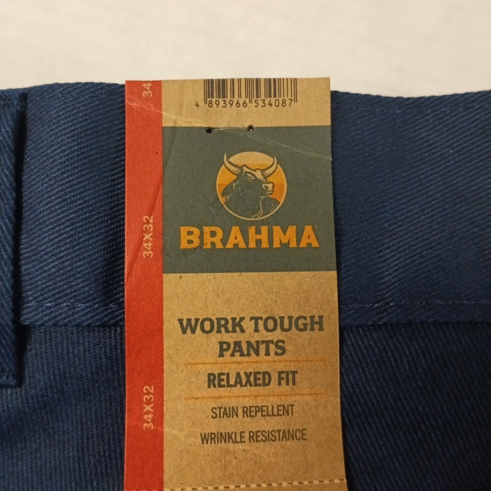 Other Brahma Men's Work Tough Pants Size 34x32 Blue Relaxed Fit Size US 34 / EU 50 - 2 Thumbnail