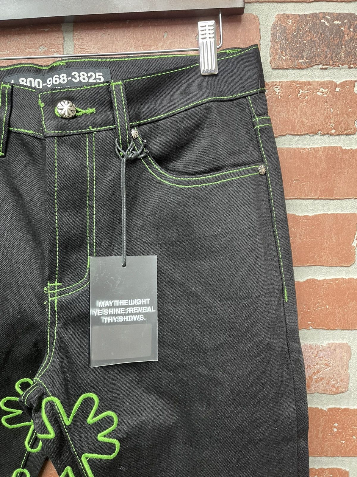 LOSTSHDWS Size 30 - LOSTSHDWS DRKSHDWS Green Outlined Denim Jean Size US 30 / EU 46 - 14 Thumbnail