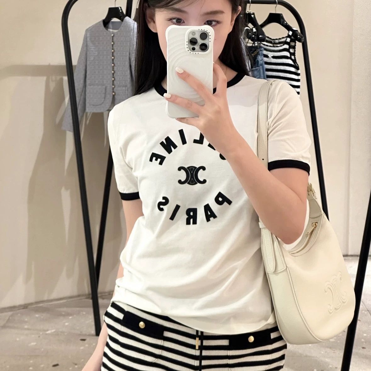 Celine Celine mar15 Triumph Arc logo short M cotton Size M / US 6-8 / IT 42-44 - 7 Thumbnail