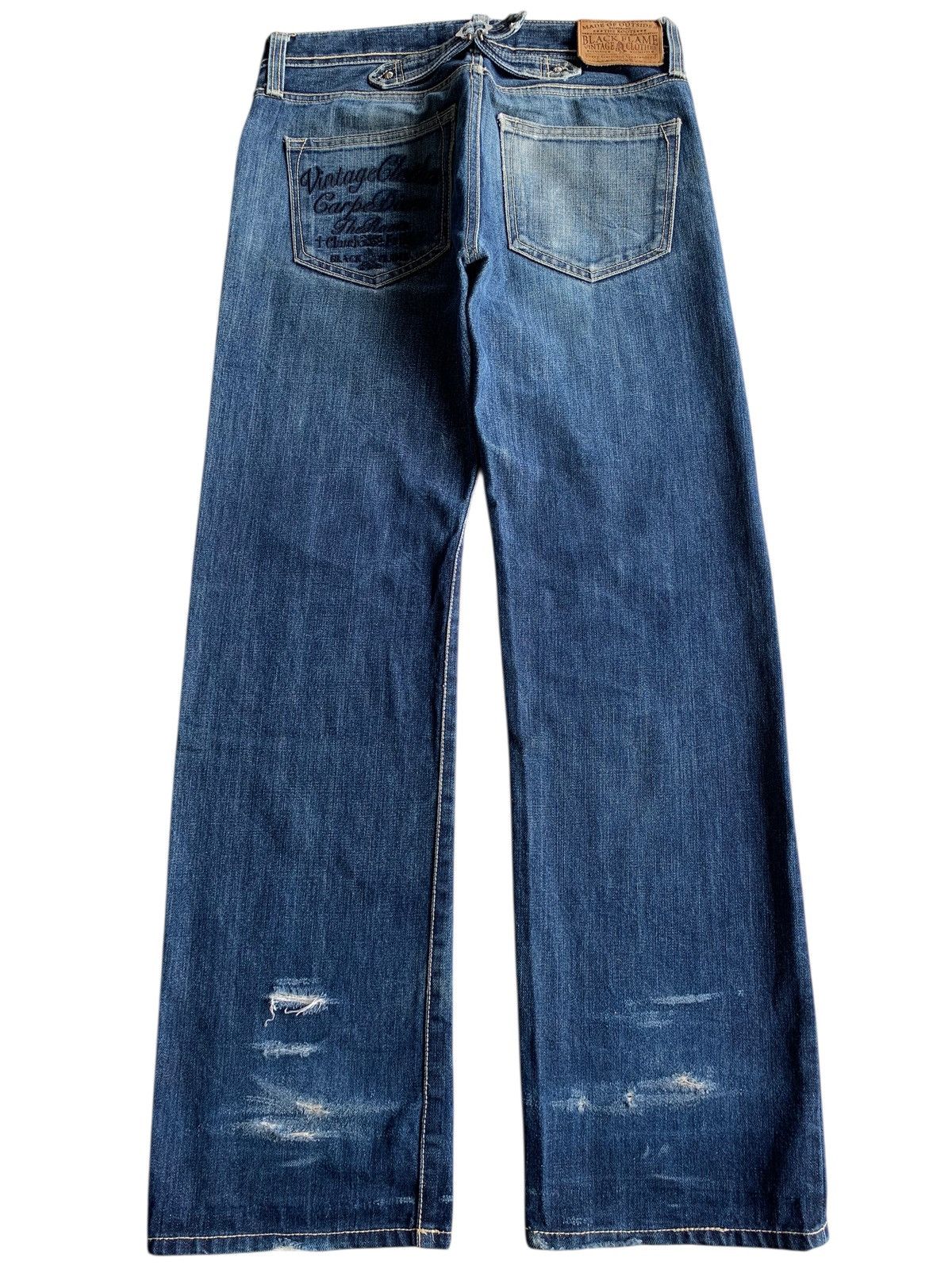 Other RARE BLACK FRAME SELVEDGE BUCKLE BACK FADED DISTRESSED DENIM Size US 32 / EU 48 - 3 Thumbnail