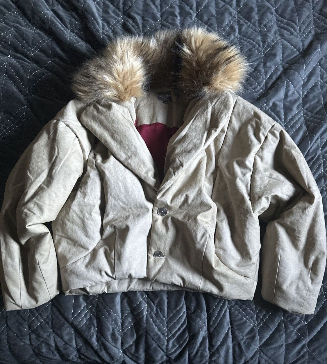 image of By Adam Small Safari Kibera Bomber in Beige, Men's (Size Medium)