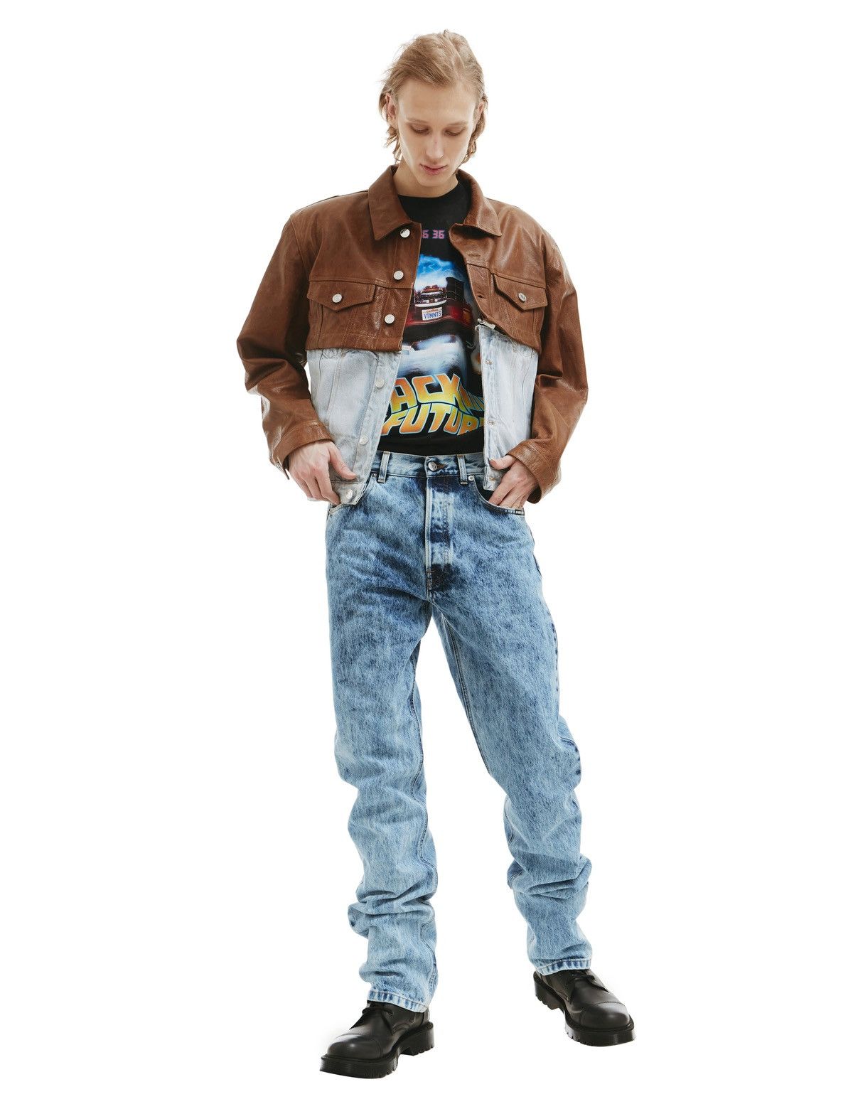 Vetements Vetements VTMNTS Convertible Leather Denim Jacket Size US M / EU 48-50 / 2 - 2 Thumbnail