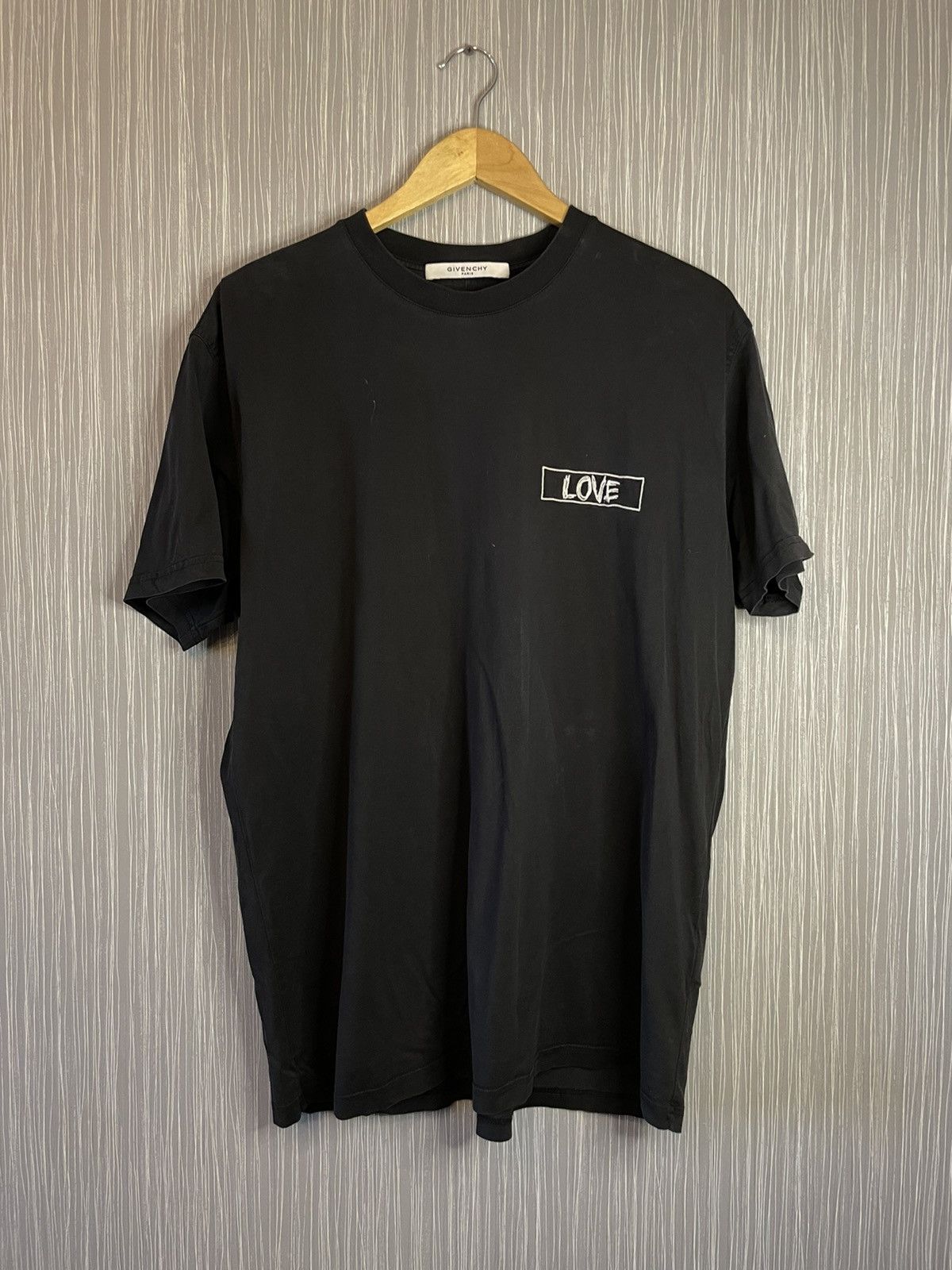 image of Givenchy Love Print T Shirt in Black, Men's (Size XS)