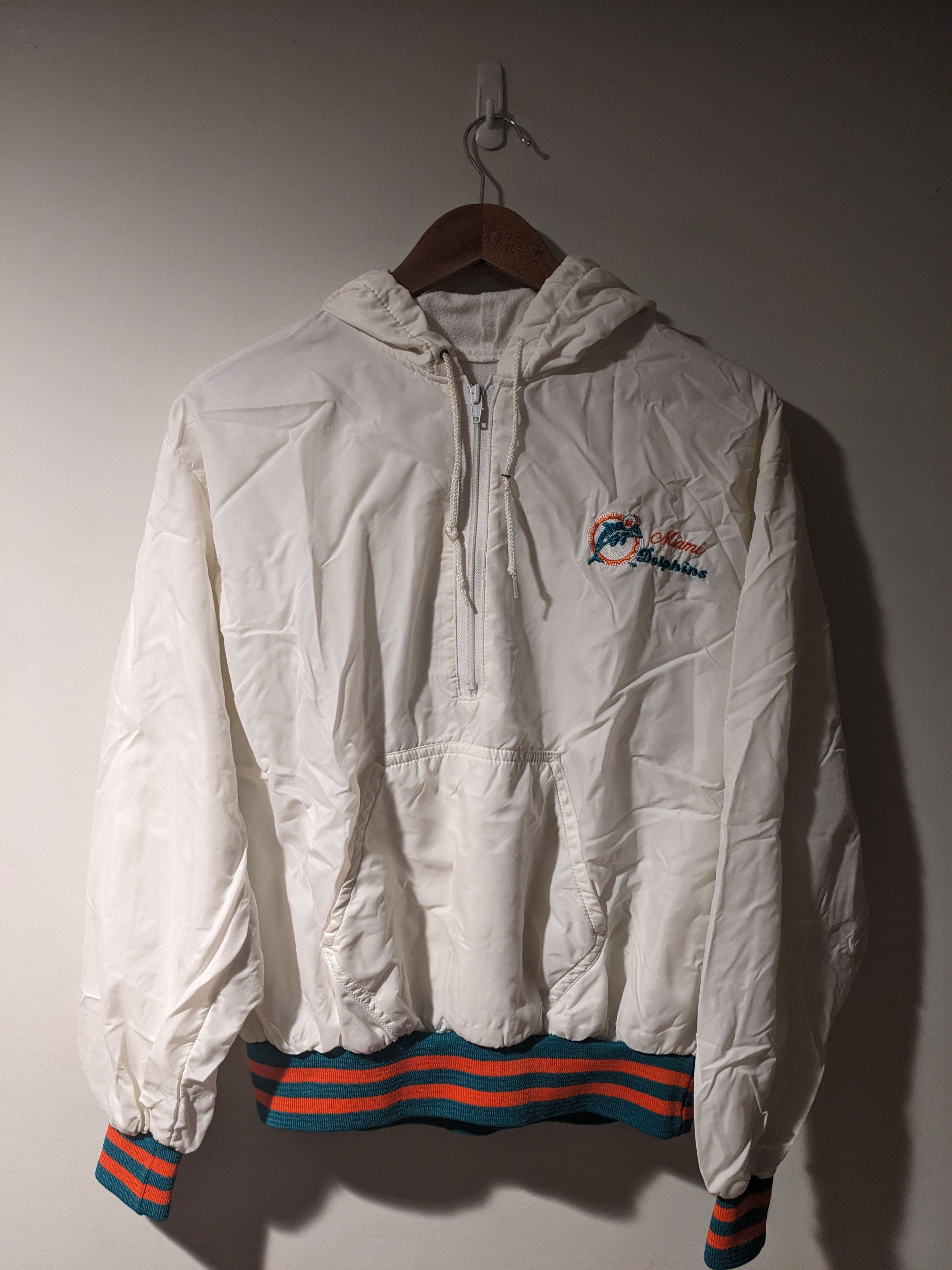 NFL × Vintage Vintage 80s Miami Dolphins NFL Football Half Zip Windbreaker Size US L / EU 52-54 / 3 - 5 Thumbnail