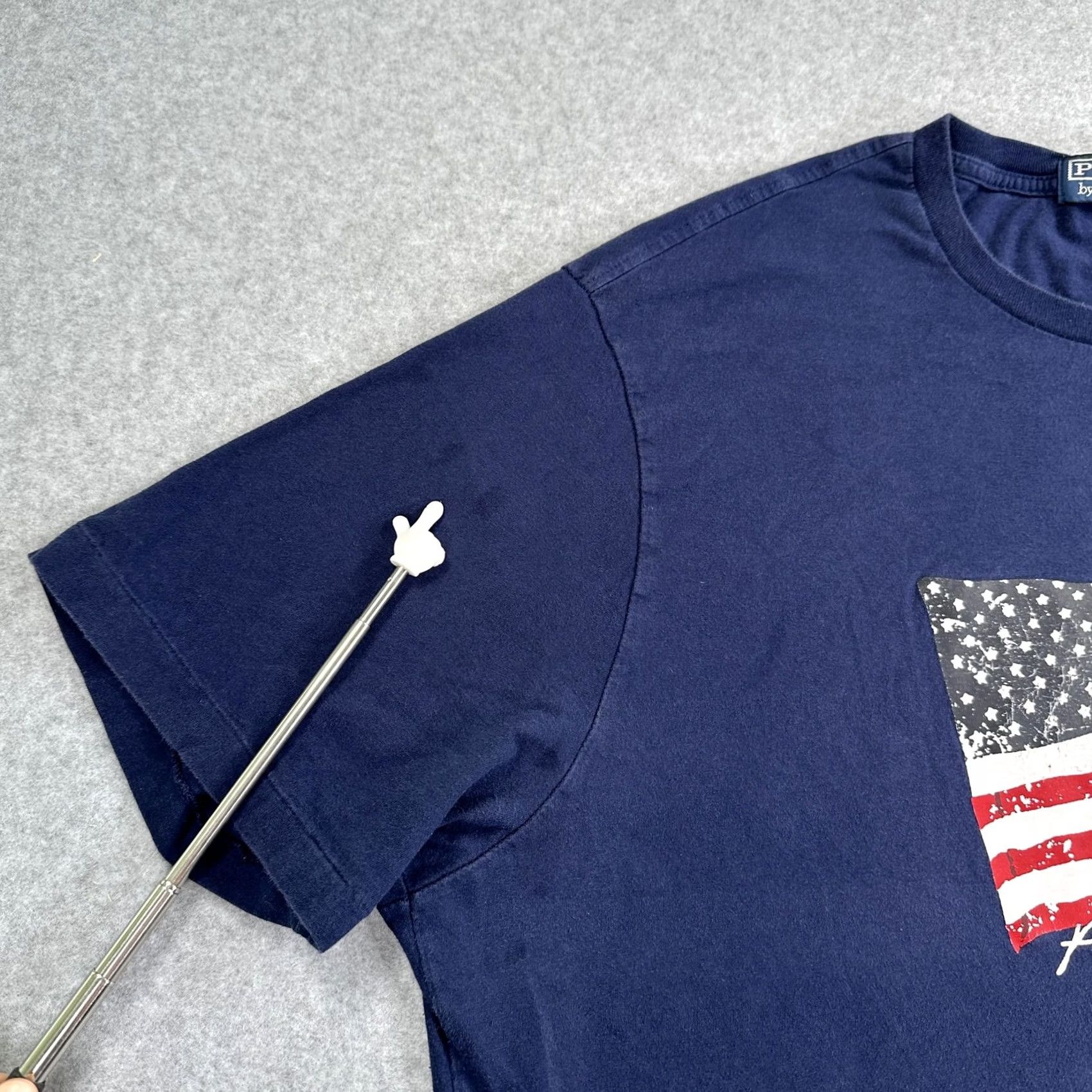 Polo Ralph Lauren VINTAGE Polo Ralph Lauren Shirt Mens 3X Big Blue USA Flag Graphic Made USA 90s Size US XXL / EU 58 / 5 - 7 Thumbnail