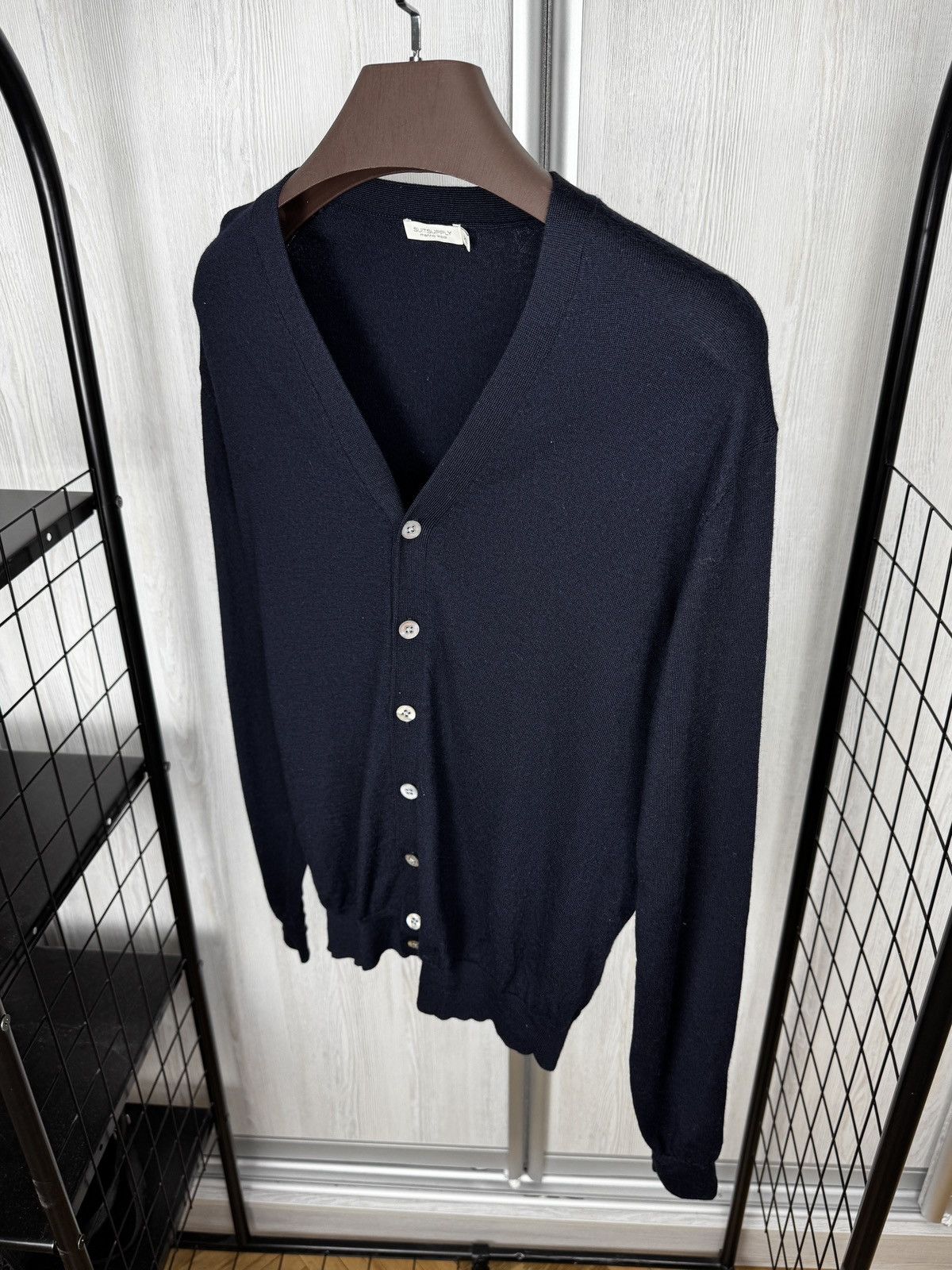 Suitsupply Suitsupply Navy Blue Merino Wool V Neck cardigan size XL Size US XL / EU 56 / 4 - 6 Thumbnail