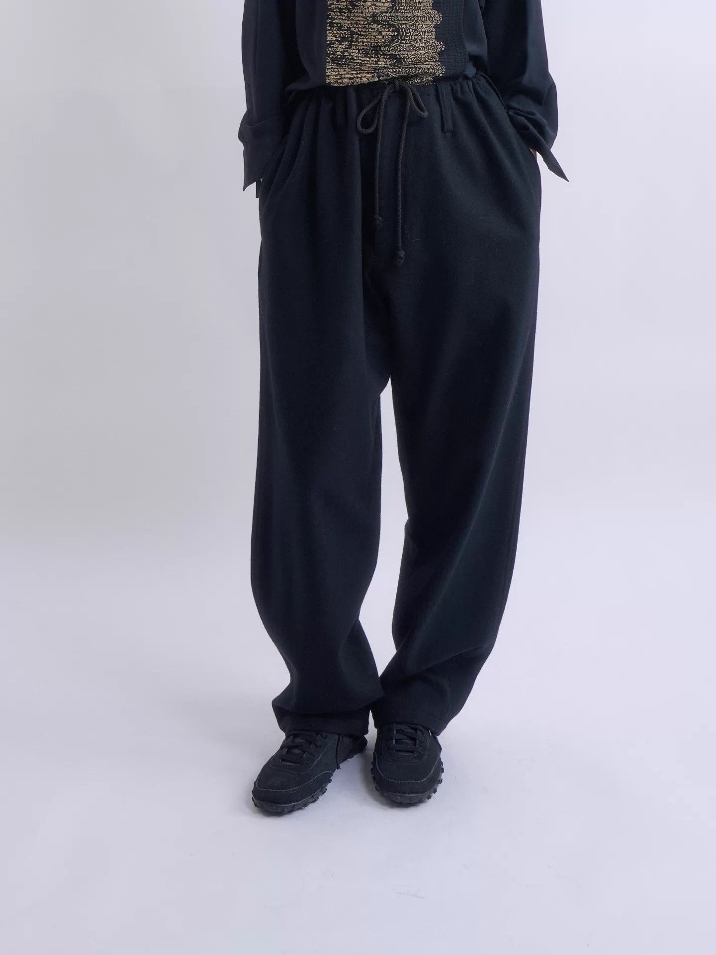 Yohji Yamamoto Black Casual Drawstring Pants Size 30 Size US 30 / EU 46 - 1 Thumbnail