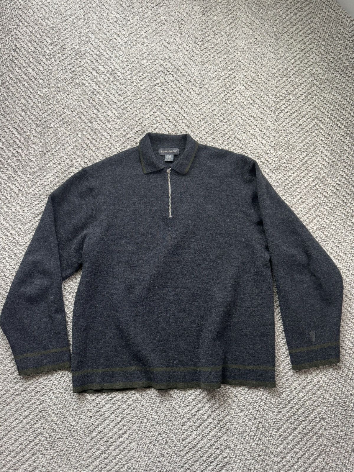 Banana Republic Vintage Banana Republic Wool Quarter Zip Size US L / EU 52-54 / 3 - 1 Thumbnail