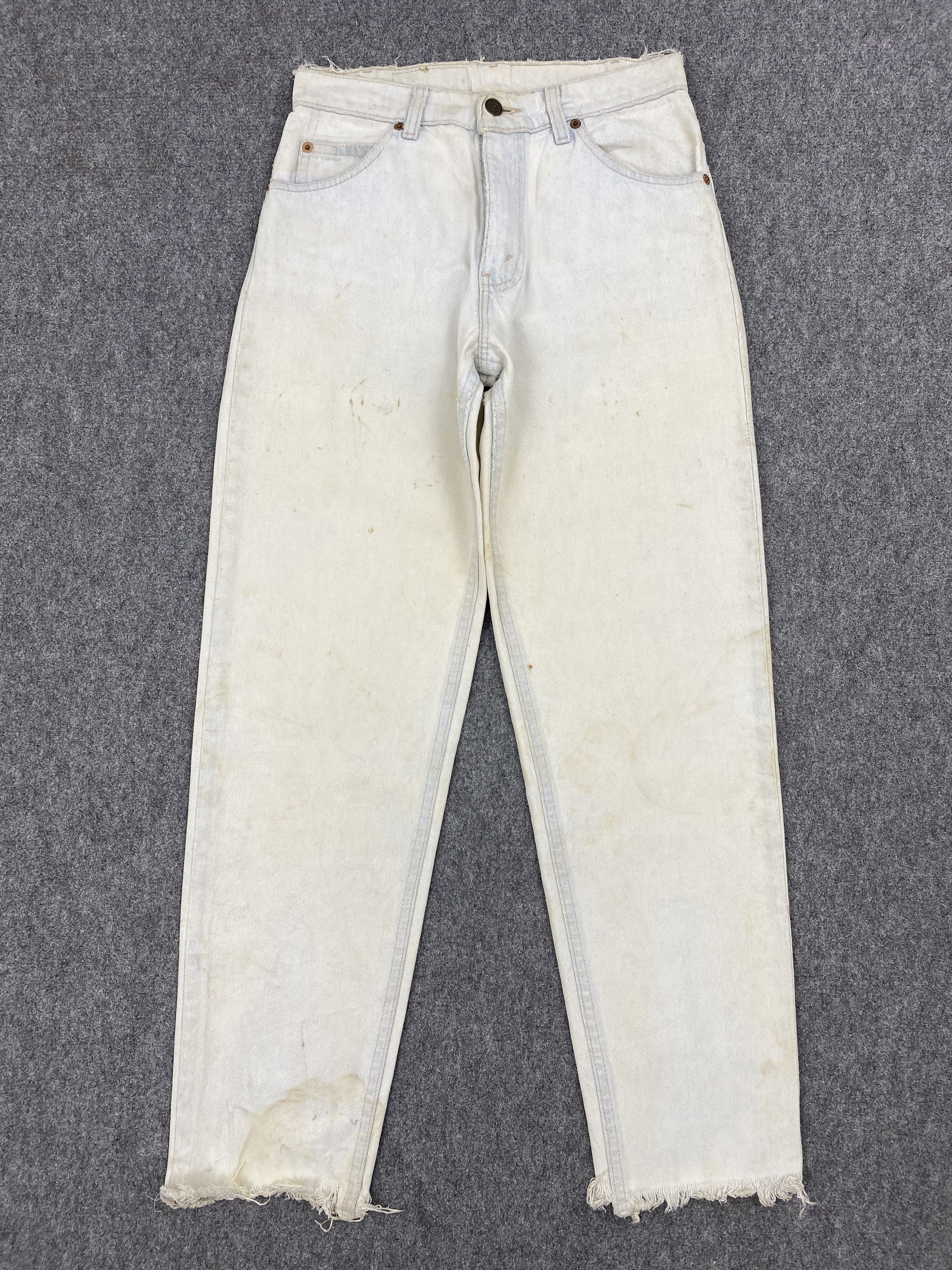 Vintage 90s Levis 550 Orange Tab White Color Jeans