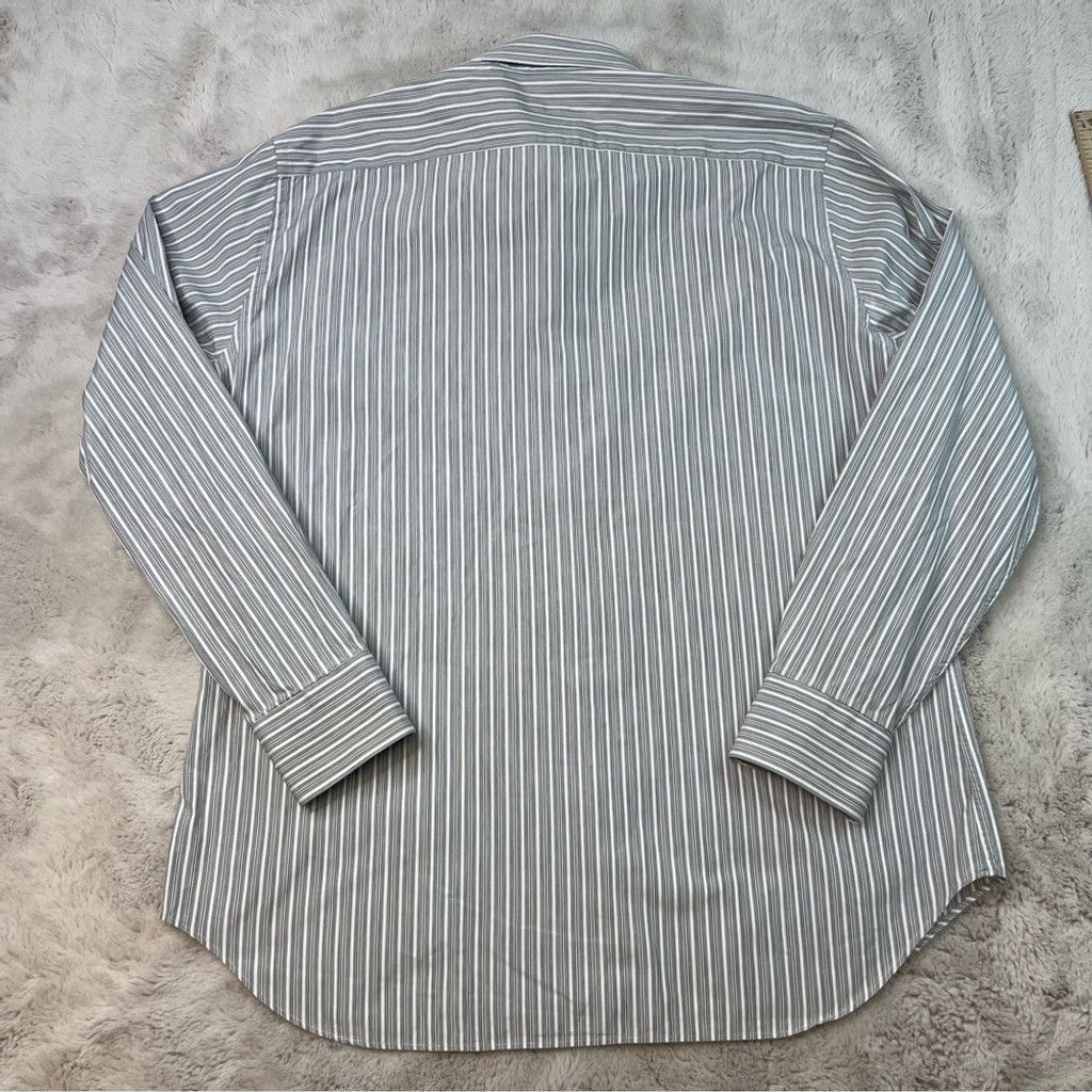 Canali Canali Classic Gray Pinstripe Dress Shirt Mens Size 43 / 17 Size 48L - 6 Thumbnail