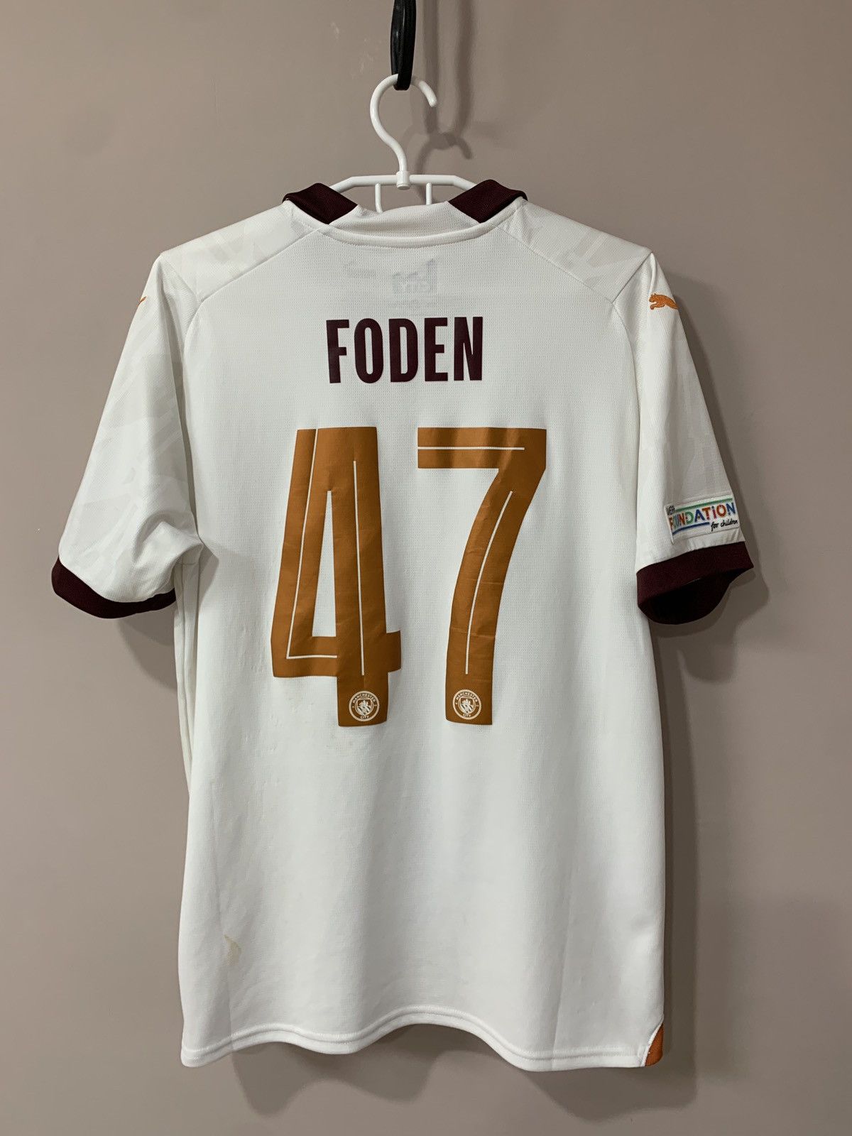 Manchester City Away Football Shirt Puma Soccer FODEN #47