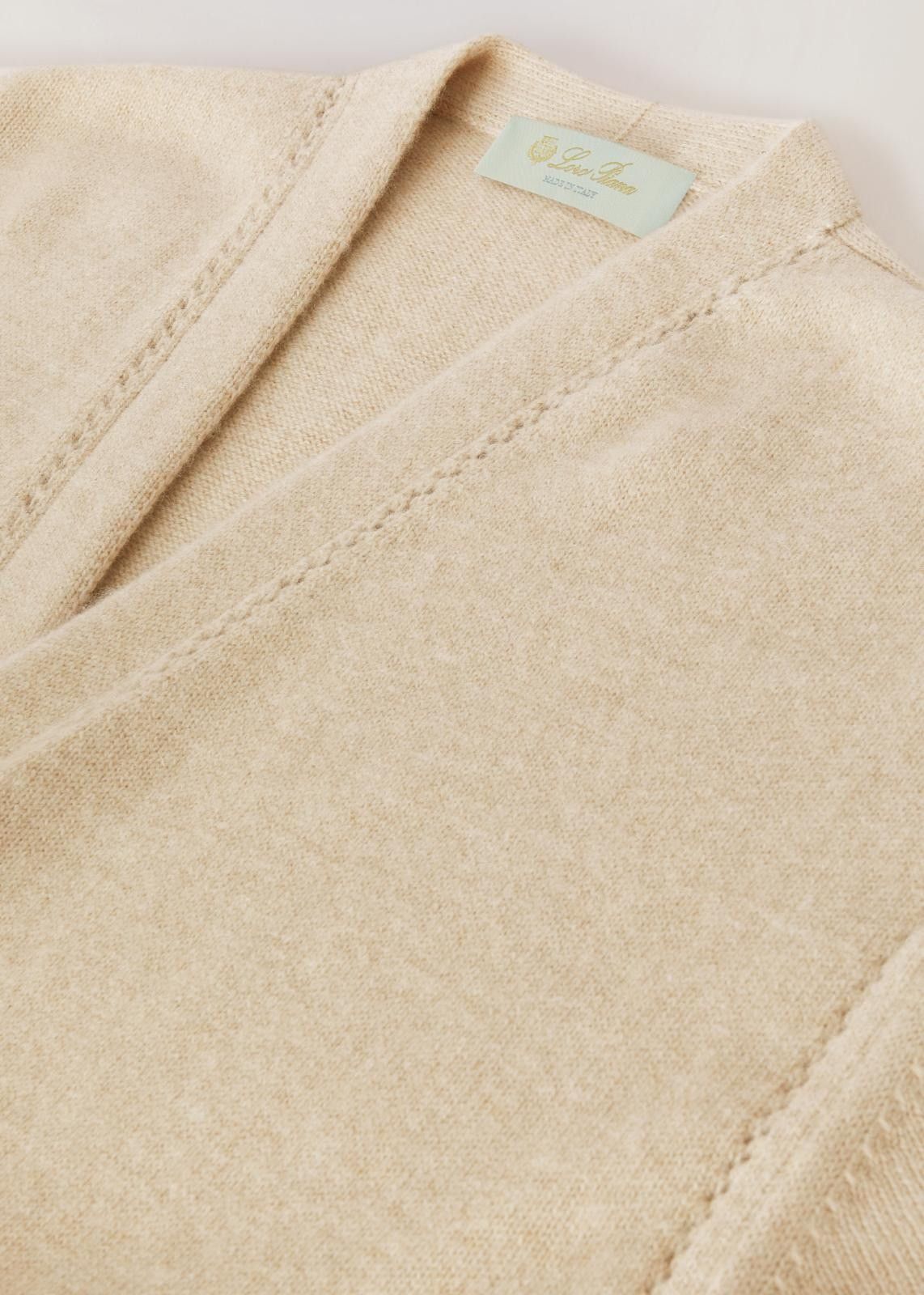 Loro Piana o1srvl11e1024 Cocooning Cashmere Cardigan in Beige Size XXL / US 16-18 / IT 52-54 - 5 Thumbnail
