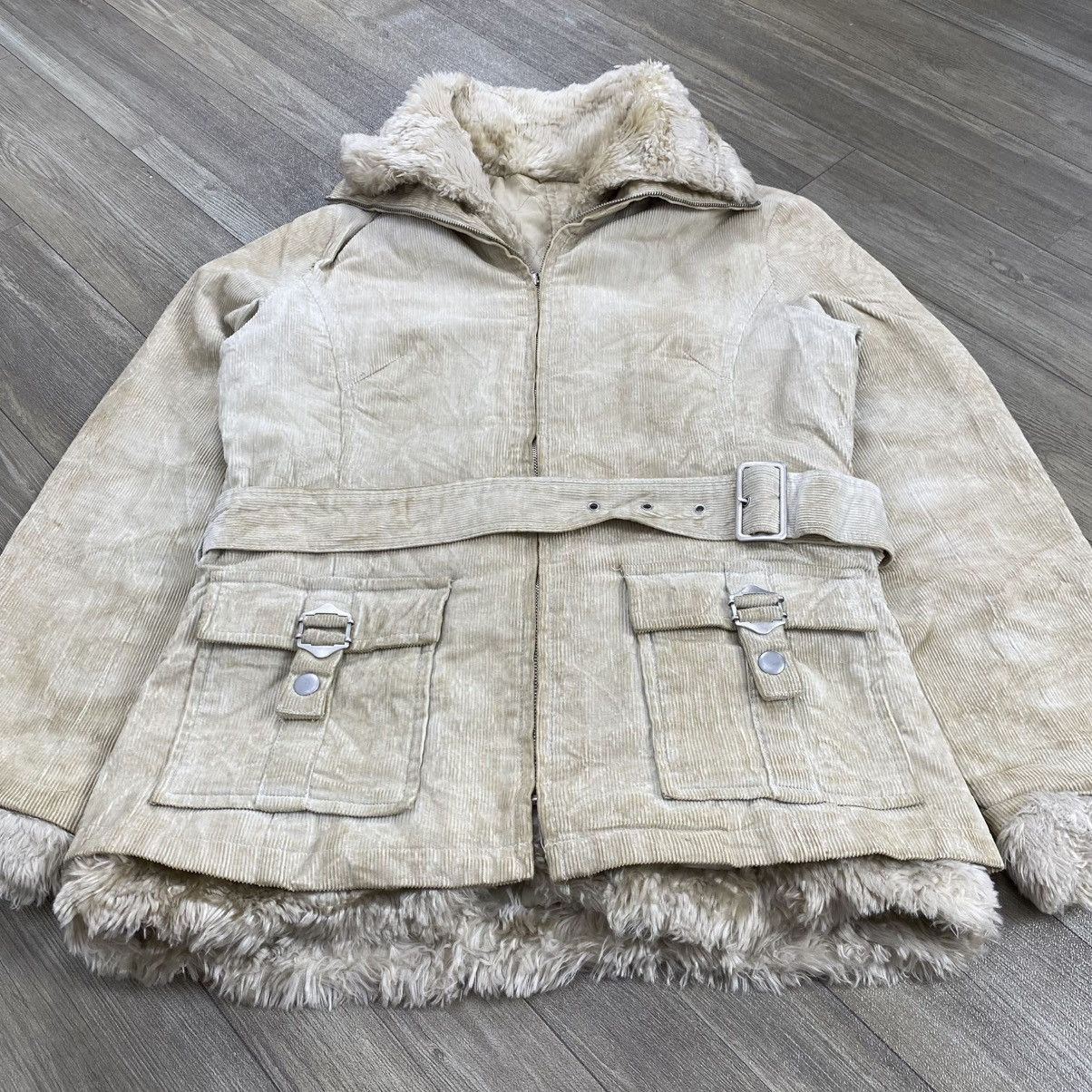 If Six Was Nine 2000s Clear Weather Faux Fur Lgb Goa Corduroy Coat Jacket Size US M / EU 48-50 / 2 - 3 Thumbnail