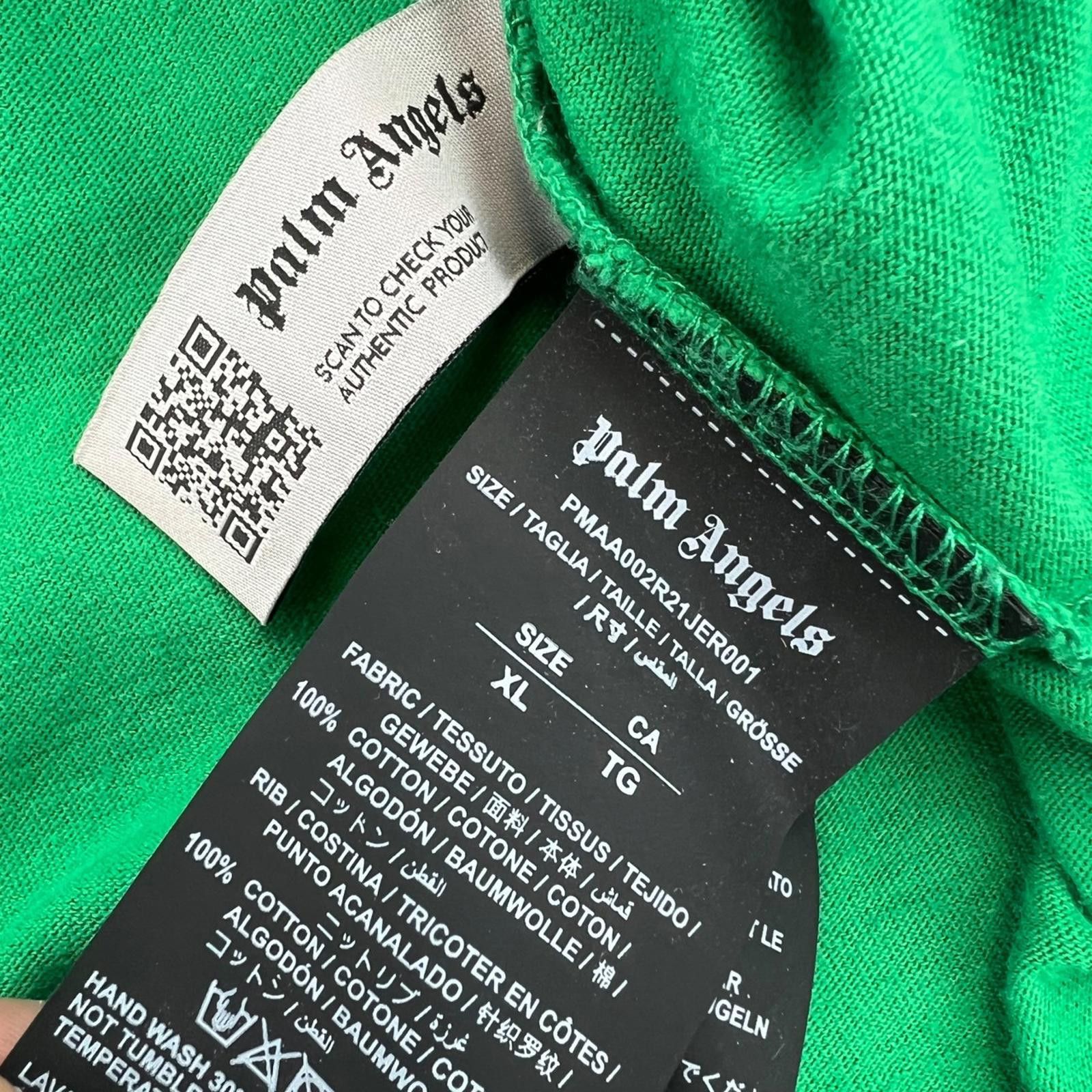 Palm Angels Palm Angels Green Spellout T Shirt Size US XL / EU 56 / 4 - 5 Thumbnail