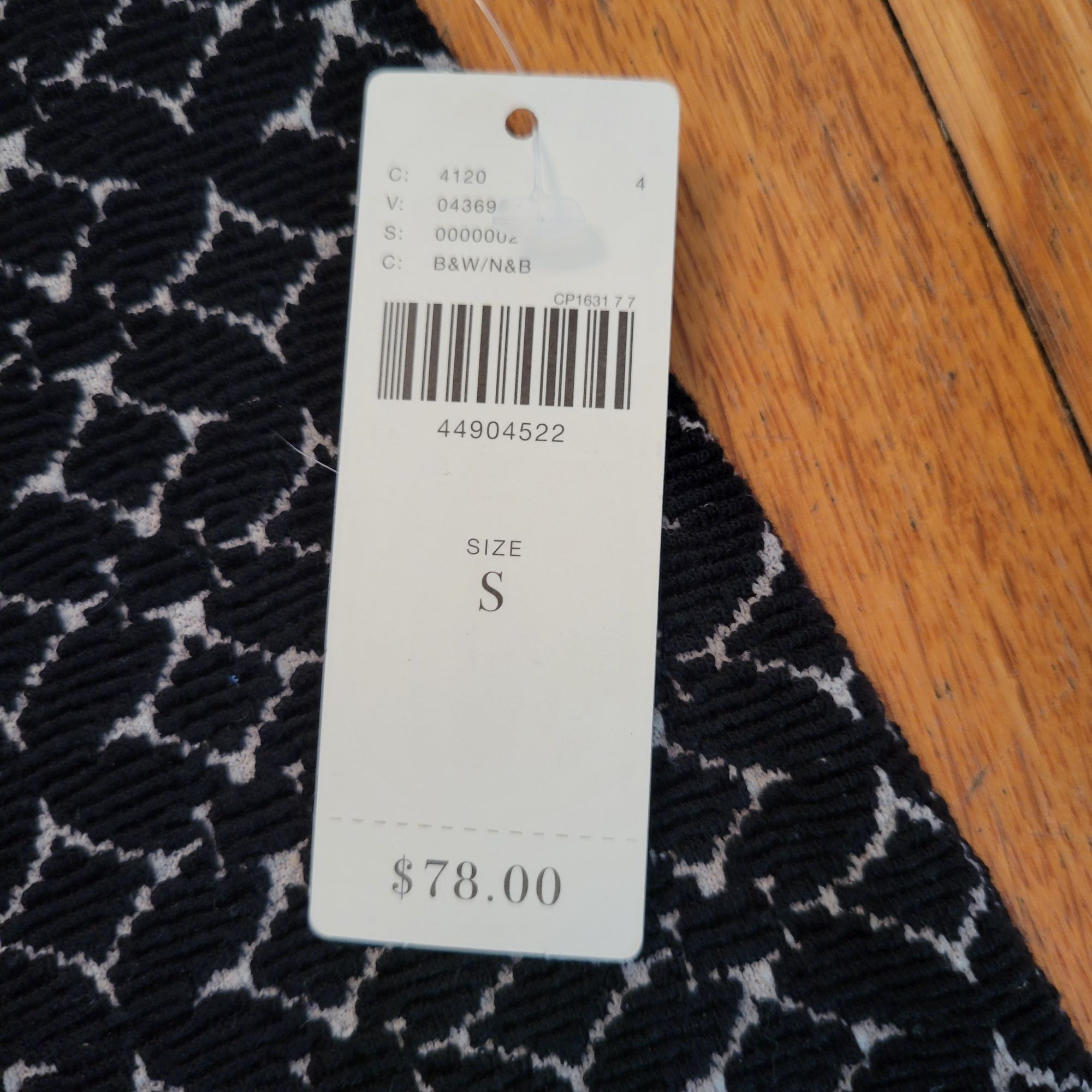 Anthropologie Maeve S Black White Textured Pencil Skirt Back Zipper Detail Size 29" - 8 Thumbnail