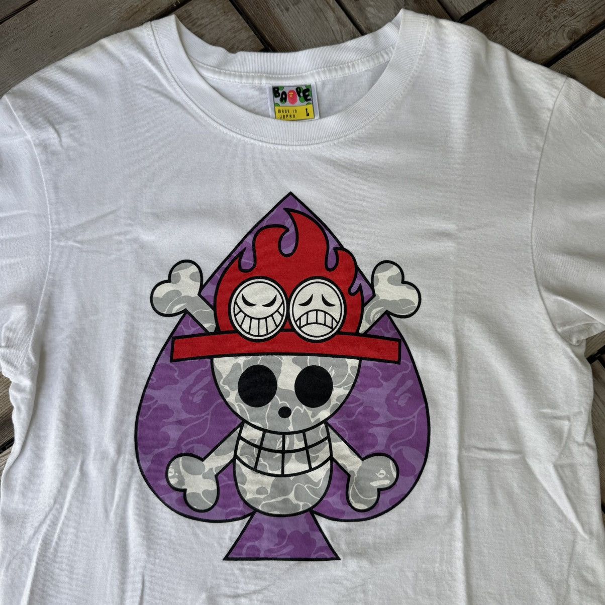 Bape × One Piece Bathing Ape BAPE x One Piece Ace T-shirt - Size L Size US L / EU 52-54 / 3 - 2 Thumbnail