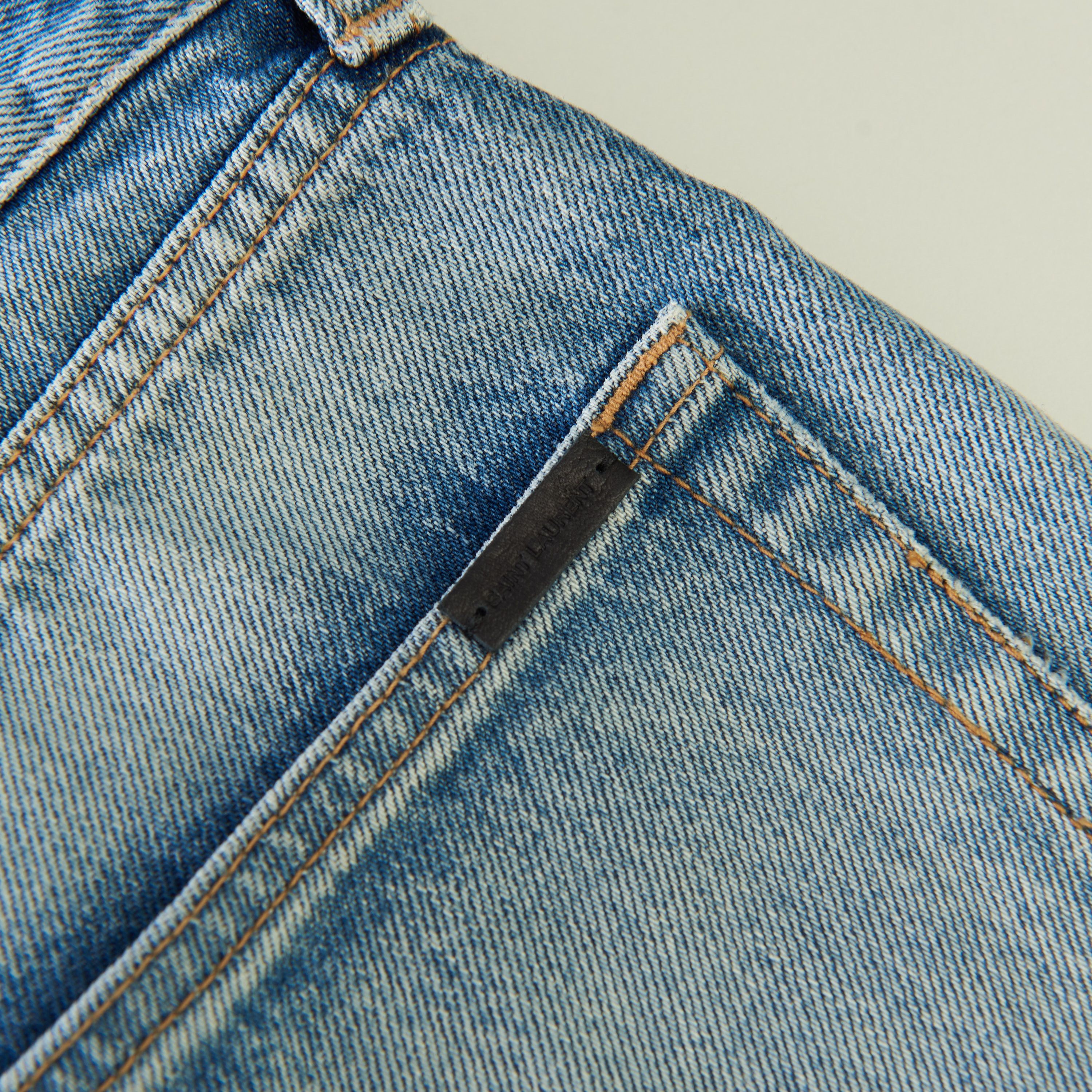 Saint Laurent Paris YSL High Waist - Slim Fit Jeans In Santa Monica Blue Denim Size 29" - 15 Thumbnail
