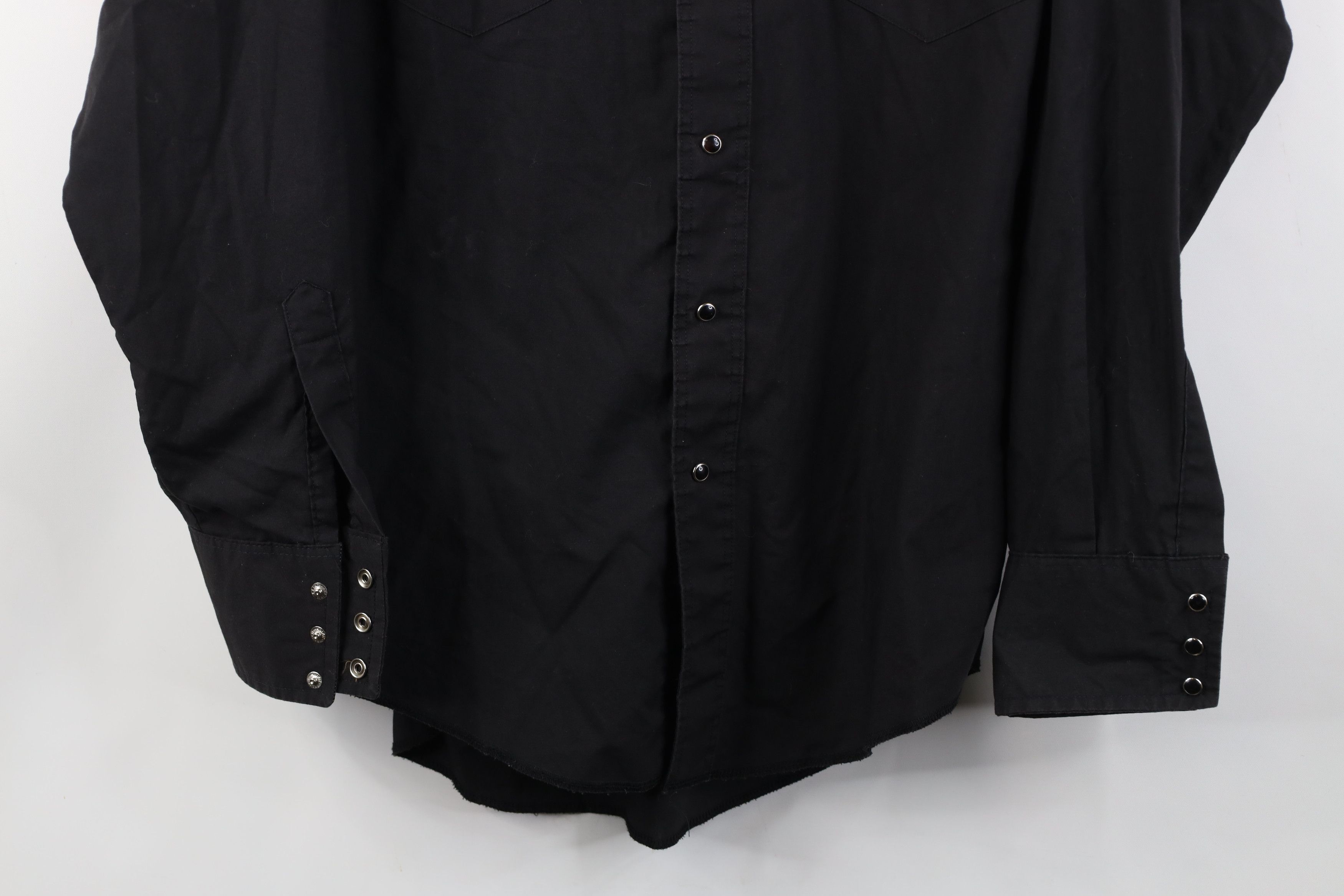 Wrangler Vintage 90s Wrangler Cowboy Snap Button Shirt Black USA Size US M / EU 48-50 / 2 - 3 Thumbnail