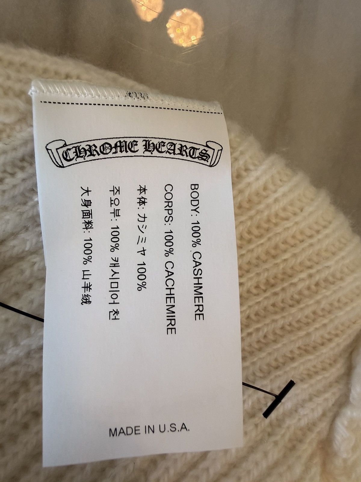 Chrome Hearts Chrome Hearts BIG DADDY cashmere beanie white Size ONE SIZE - 4 Thumbnail