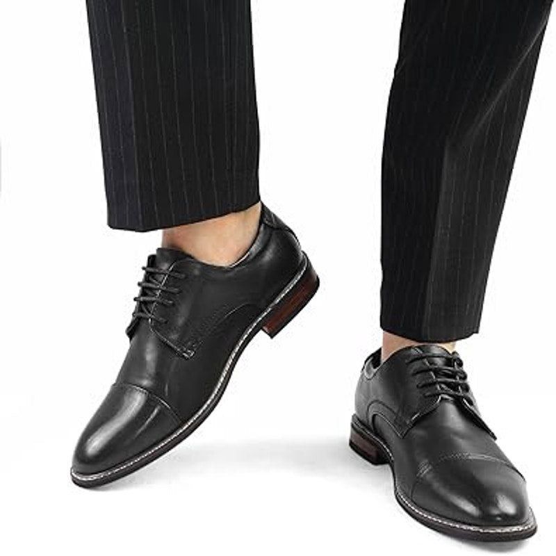 Other Meridos Men's 8.5 Black Faux Leather Wingtip Oxford Shoes Size US 8.5 / EU 41-42 - 5 Thumbnail