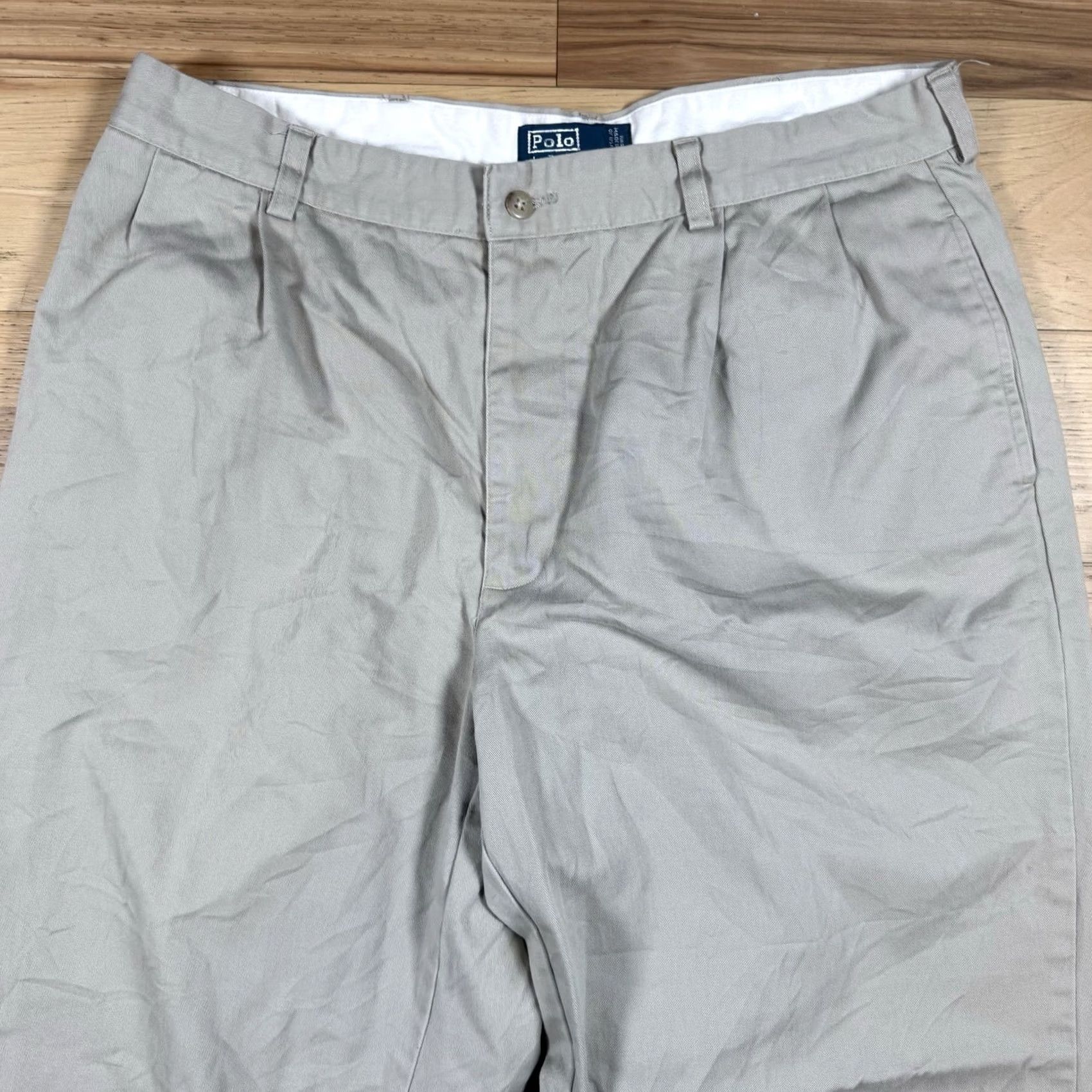 Polo Ralph Lauren VINTAGE Polo Ralph Lauren Pants Chino Cuffed Mens 34 Beige 32 Inseam 34x32 Khaki Pleated Size US S / EU 44-46 / 1 - 3 Thumbnail