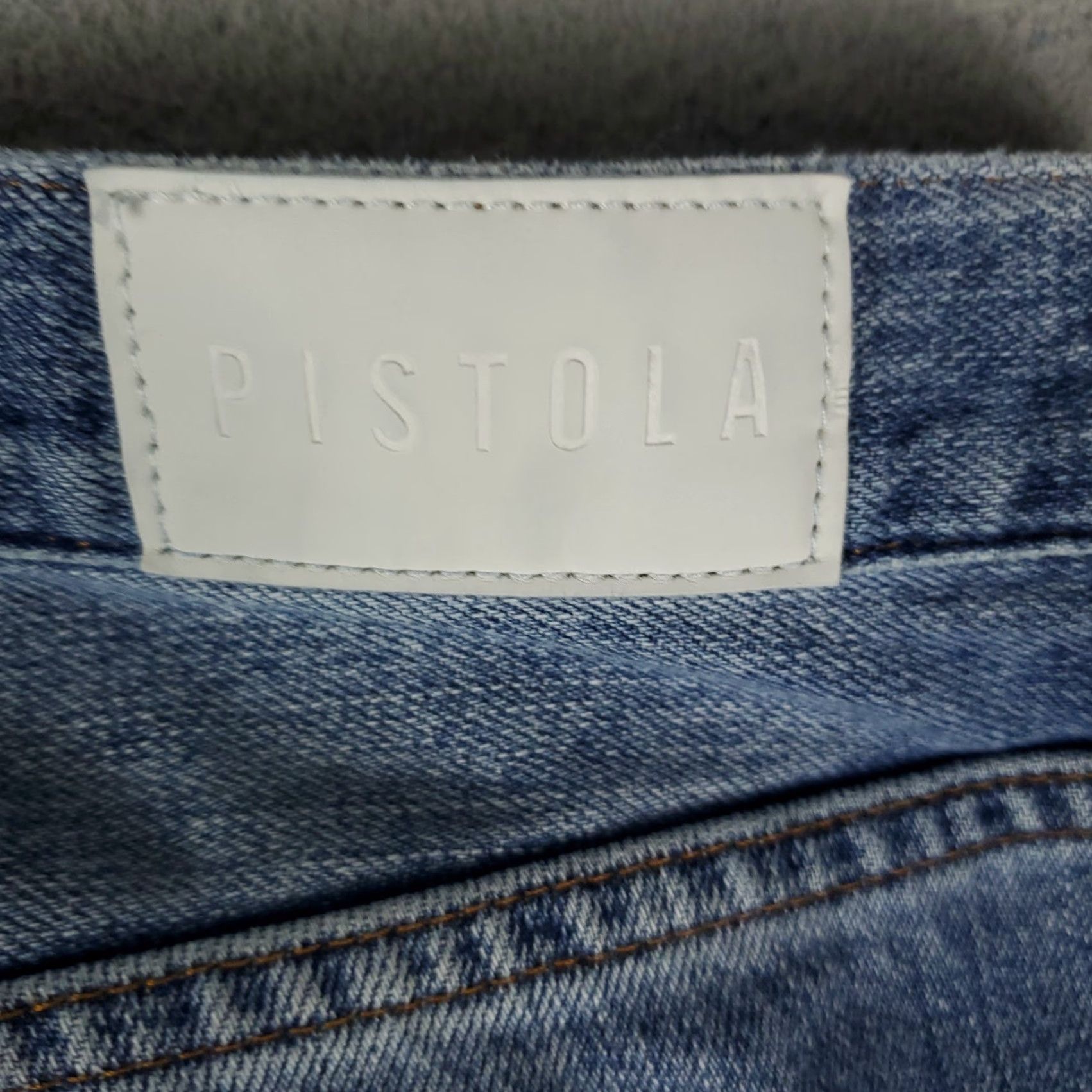 Pistola Pistola Jeans Womens Size 27 Blue Distressed Straight Leg Denim Pants 27x26 Adult Women Regular Rise Modern American 90s Style Mens Womens Boys Girls Size 27" / US 4 / IT 40 - 6 Thumbnail