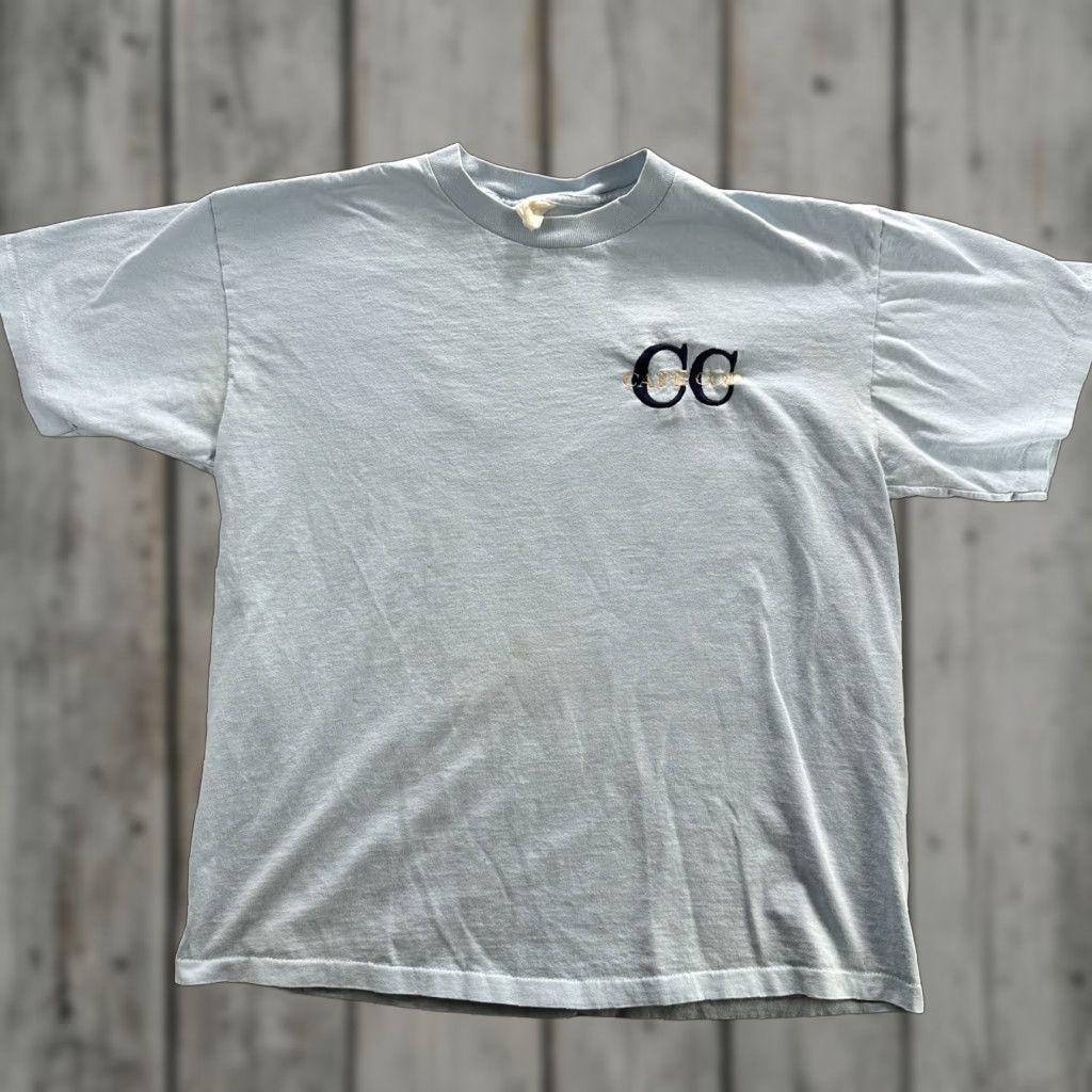 Vintage VINTAGE Cotton T-Shirt Mens XL Blue Short Sleeve Crew Neck Casual Travel Beach Souvenir with Embroidered CC Logo Size US XL / EU 56 / 4 - 1 Thumbnail