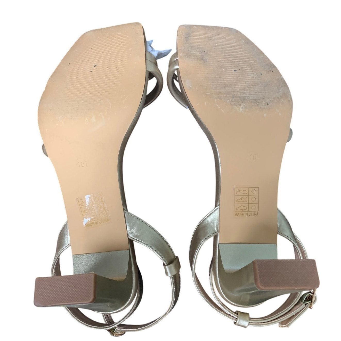 Other Lullasong Women's Size 10 Gold Open Toe 3.5" Heel Sandals Size US 10 / IT 40 - 6 Thumbnail