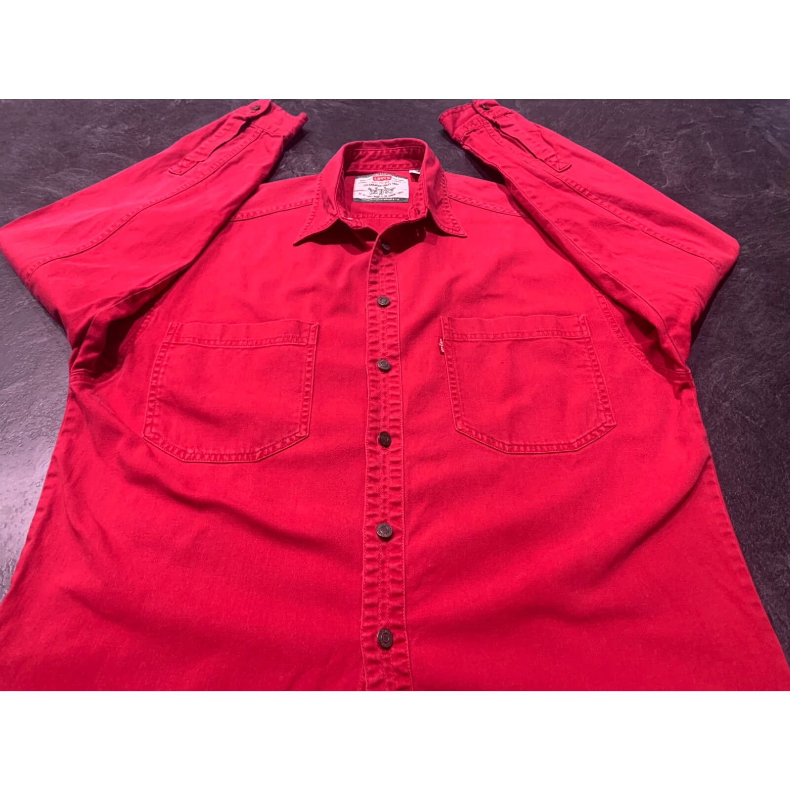 Levi's VINTAGE Levi's Button Down Shirt Medium Red Stud Buttons 1990s Mens Size US M / EU 48-50 / 2 - 1 Thumbnail