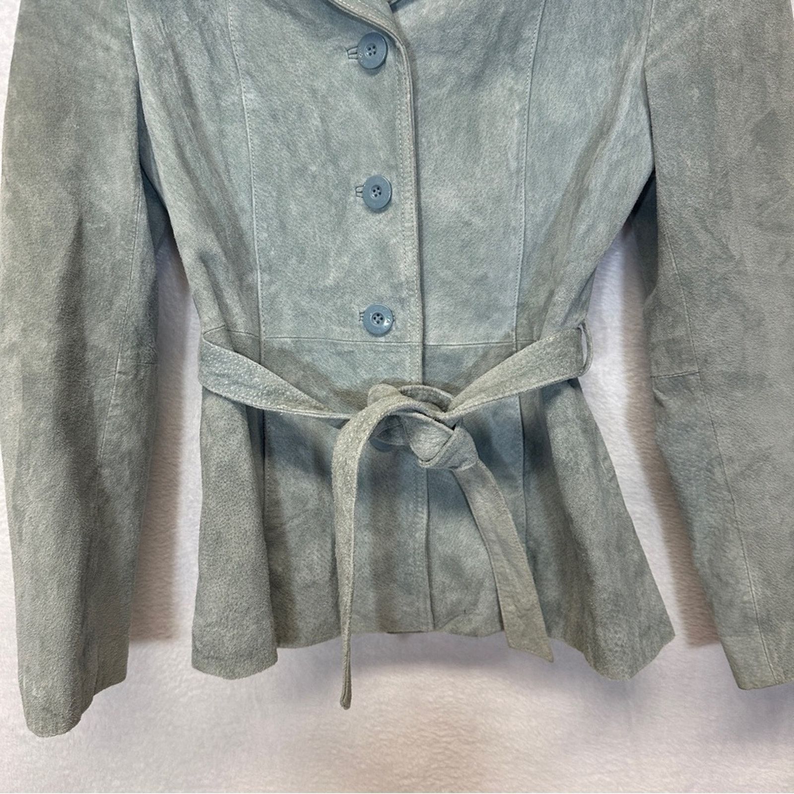 Wilsons Leather Wilsons Leather Light Green Long Sleeve Button Jacket Sz M Size M / US 6-8 / IT 42-44 - 2 Thumbnail