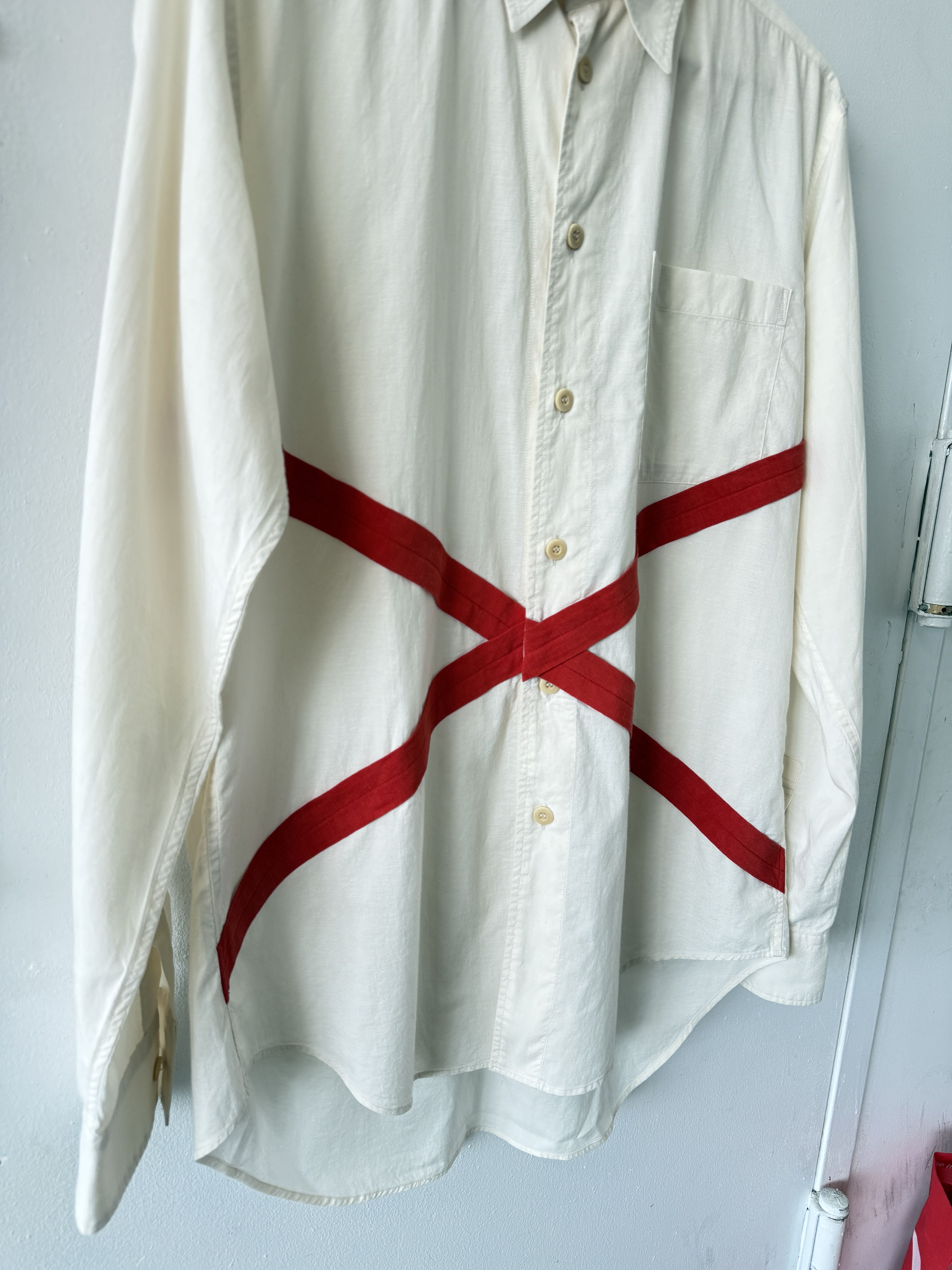 Yohji Yamamoto SS08 Runway Look 1 Red "X" Button Up Shirt Size US S / EU 44-46 / 1 - 6 Thumbnail