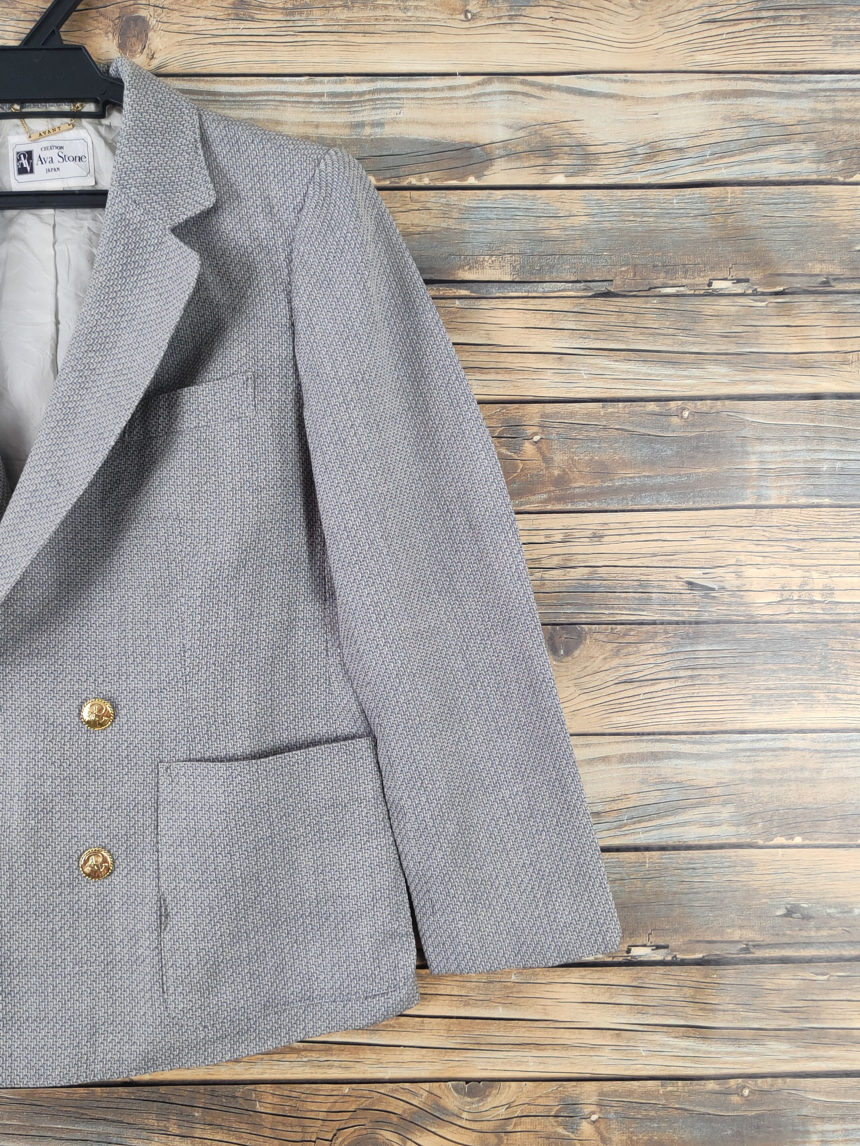 Japanese Brand × Vintage Rare Design 💥 Ava Stone-Lanapon Gray Blazers Size S / US 4 / IT 40 - 5 Thumbnail
