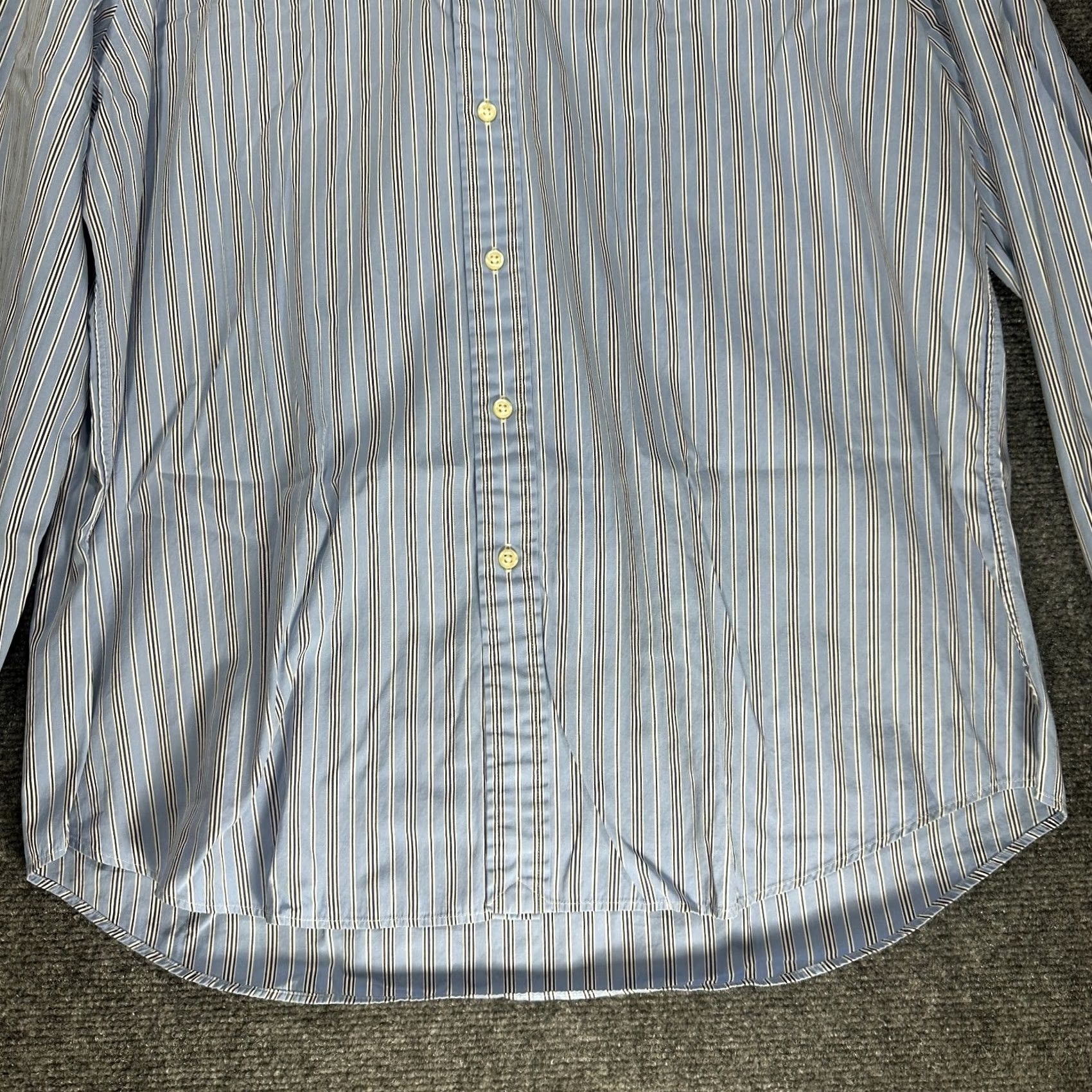 Ralph Lauren Ralph Lauren Shirt Mens XL Blue White Striped Cotton Button-Down Long Sleeve with Logo Size US XL / EU 56 / 4 - 2 Thumbnail