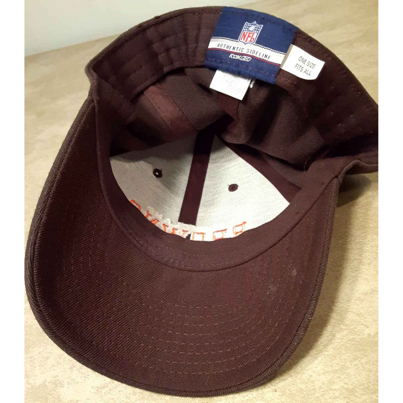 Reebok VINTAGE Reebok Browns Hat Fitted One Size Fits All Brown Spellout Baseball Cap Men Brown Logo Size ONE SIZE - 2 Thumbnail