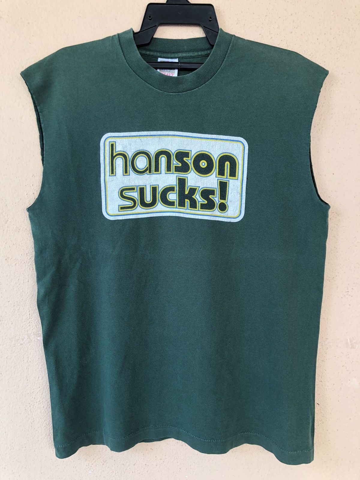 Band Tees × Vintage Vintage 90s Hanson Sucks Band Tee Cut Sleeve Size US L / EU 52-54 / 3 - 1 Thumbnail