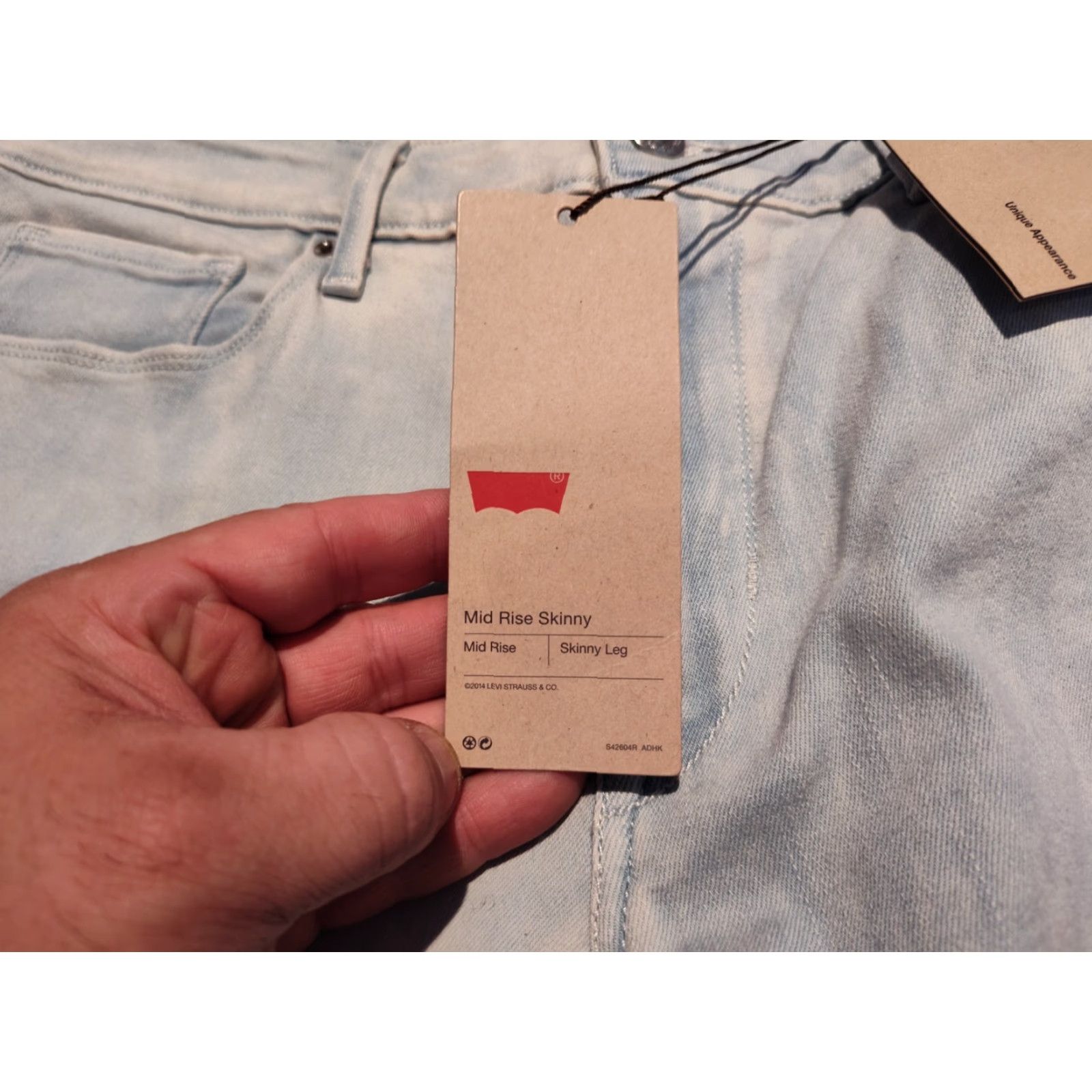 Levi's Womens Skinny Jeans 16 Mid Rise Stretch Light Wash 33X31