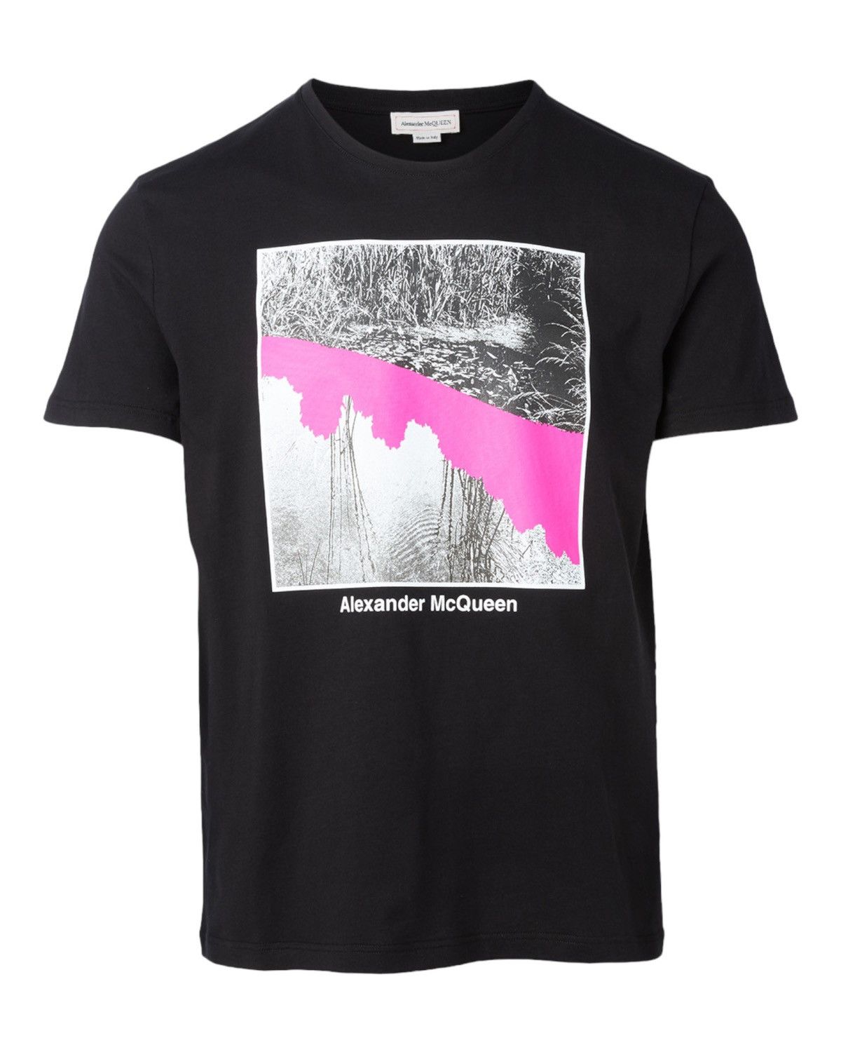 image of Alexander Mcqueen Landscape Cotton T-Shirt in Black, Men's (Size Large)