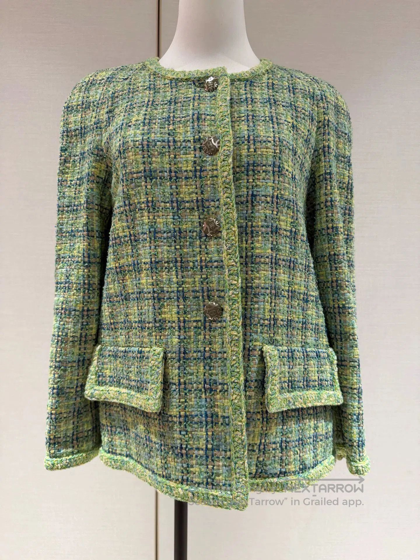 Chanel Chanel 19p Green Tweed Jacket Size 36. Size US S / EU 44-46 / 1 - 1 Thumbnail