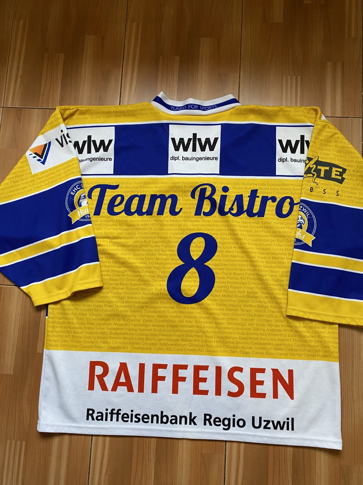 NHL EHC Uzwil Hawks Team Bistro #8 Switzerland Shirt Hockey Size US XL / EU 56 / 4 - 10 Thumbnail