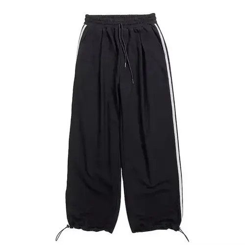 Japanese Brand 20AW Indigo Union Japan Black Striped Casual Sweatpants Size US 33 - 1 Thumbnail